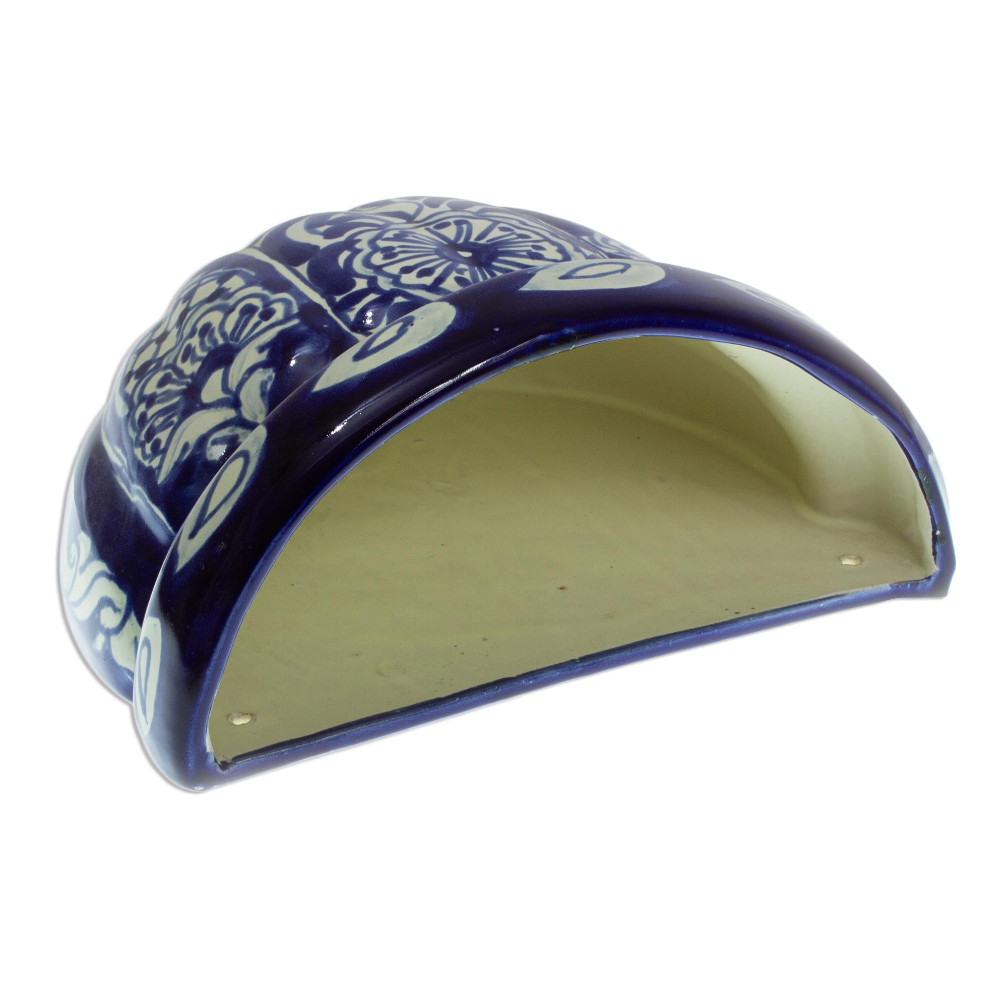 Premium Guanajuato Blues Cobalt Blue Ceramic Wall Planter - Handcrafted Talavera Art