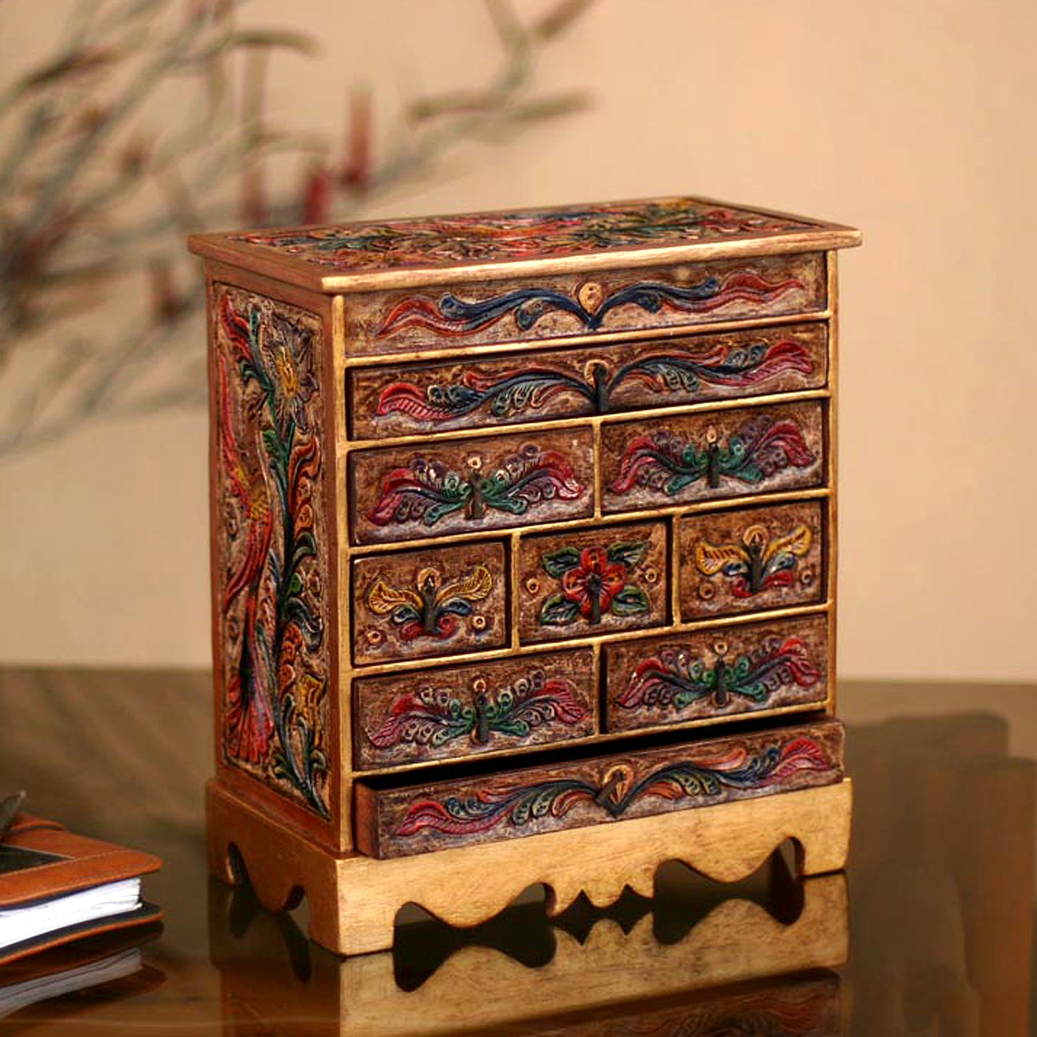 Premium Hummingbird Handcrafted Jewelry Box - Ultimate Keepsake Organizer