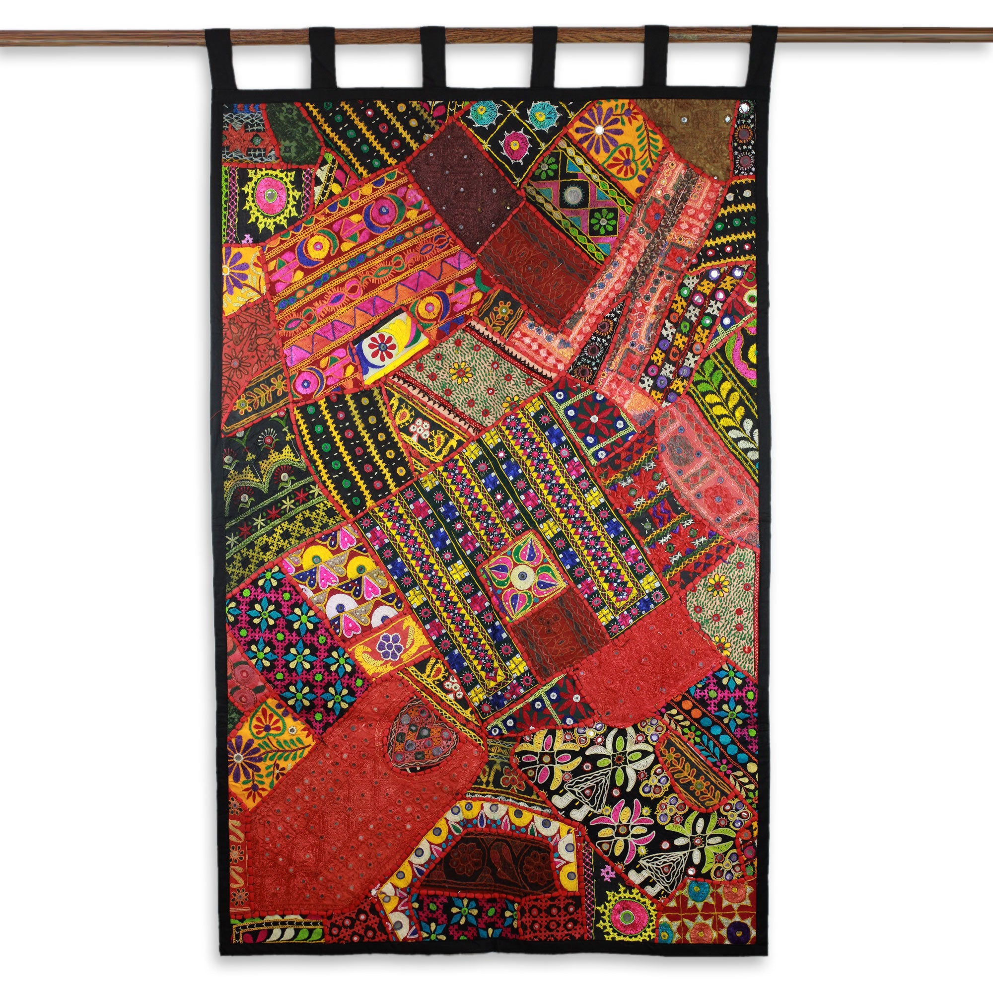 Premium Wildflower Wonderland Handcrafted Wall Hanging - Gujarati Recycled Cotton Art from India