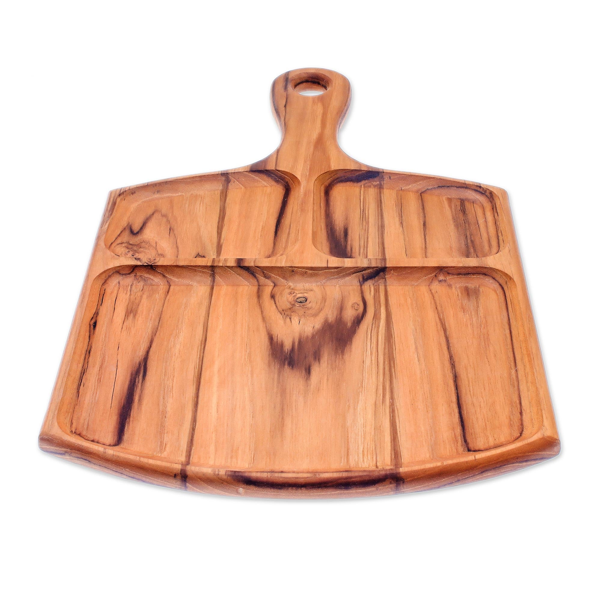 Premium Handcrafted Teak Wood Serving Tray with 3 Sections | Ultimate Kitchen Essential