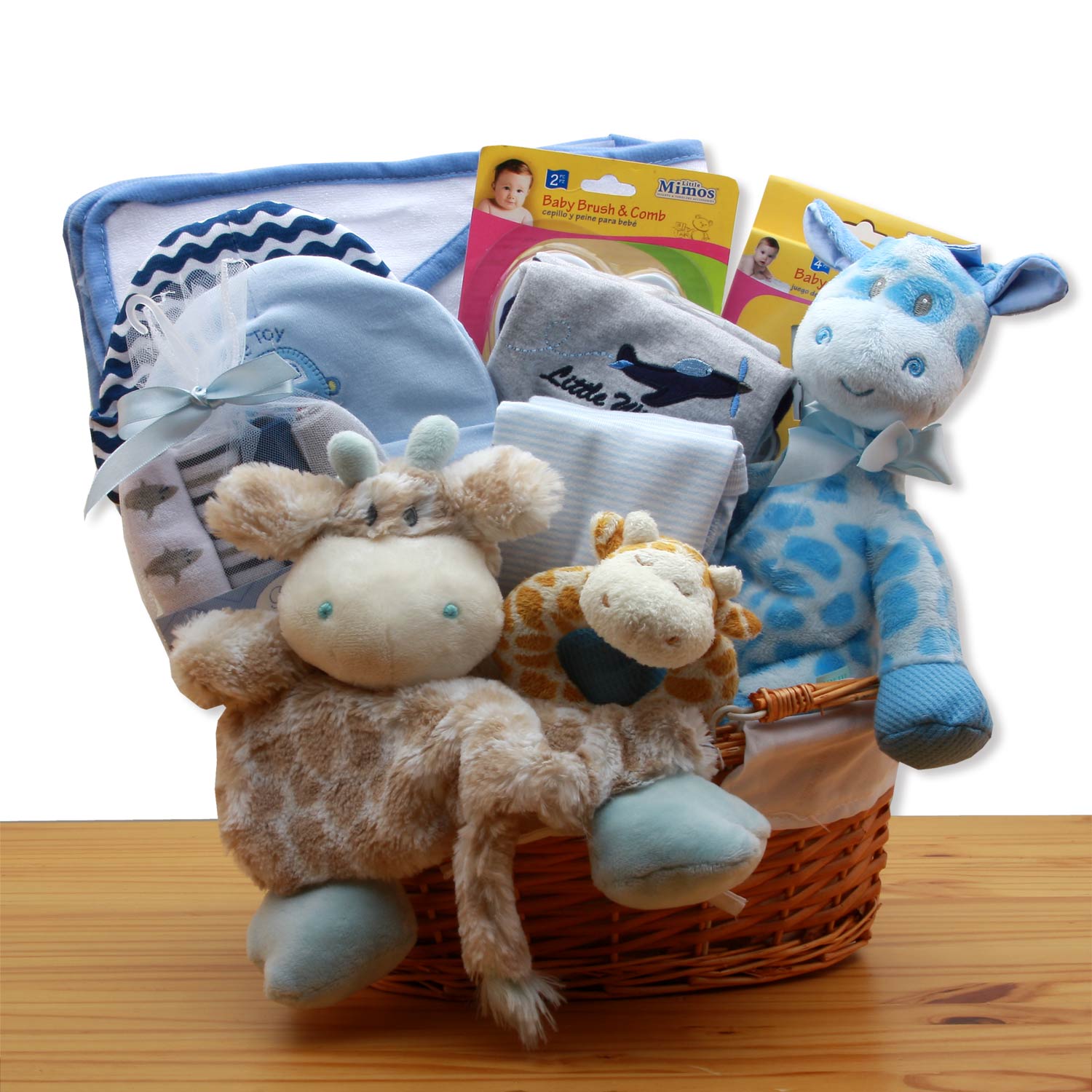 Premium Jungle Safari Baby Gift Basket - Ultimate Newborn Essentials in Blue