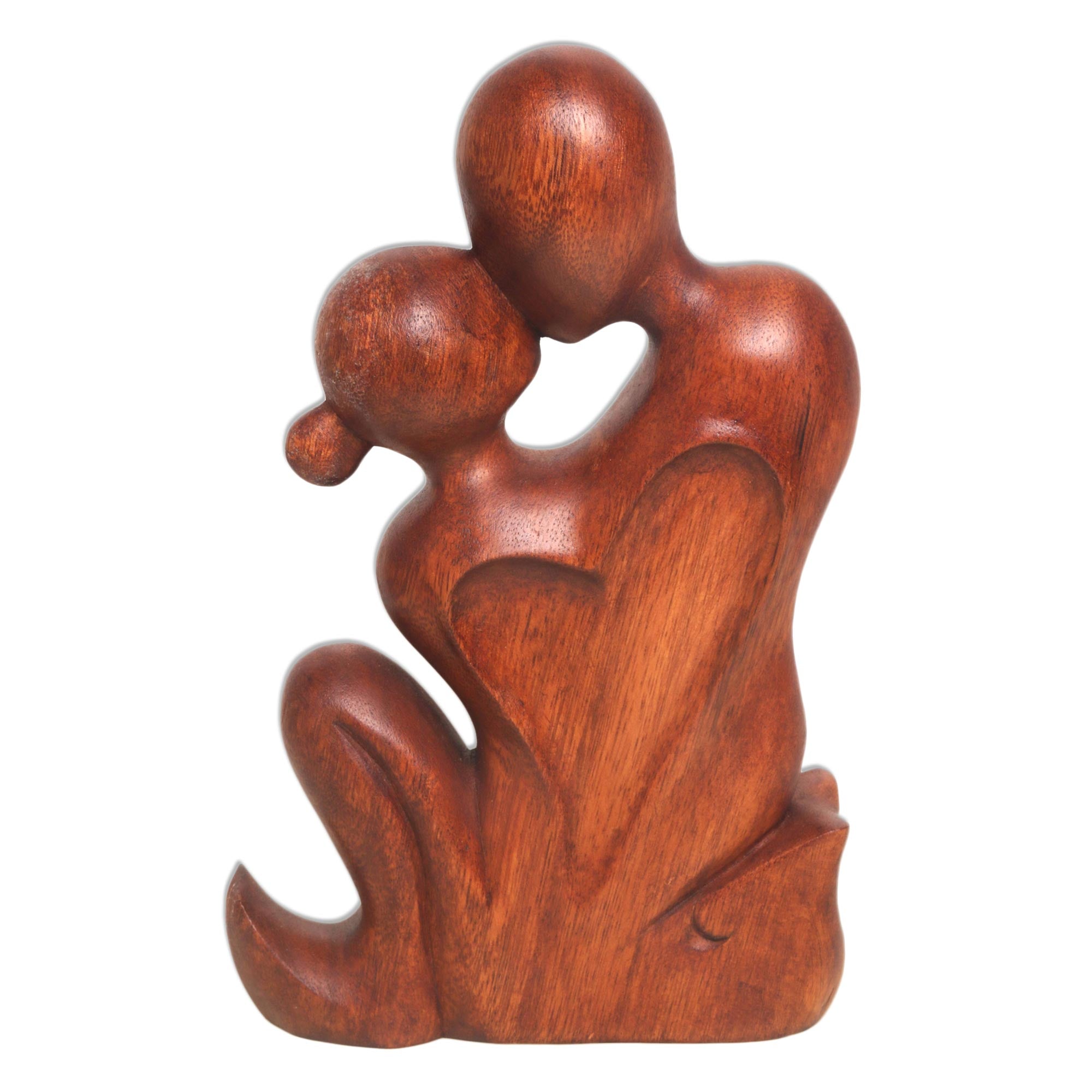 Premium Hand-Carved Romantic Suar Wood Statuette – Bali Artisan Crafted