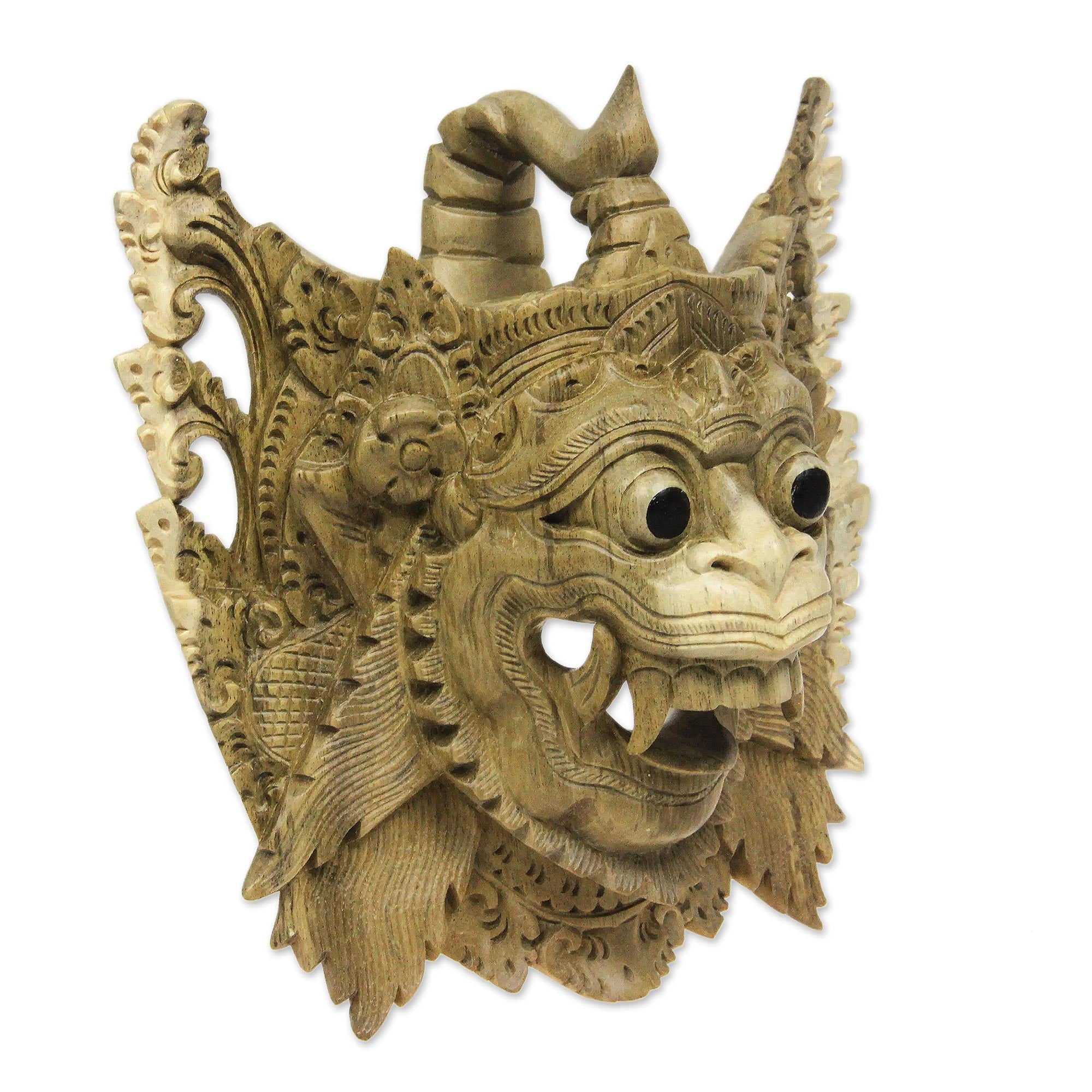 Premium Balinese Ganesha Mask - Handcrafted Acacia Wood Wall Art