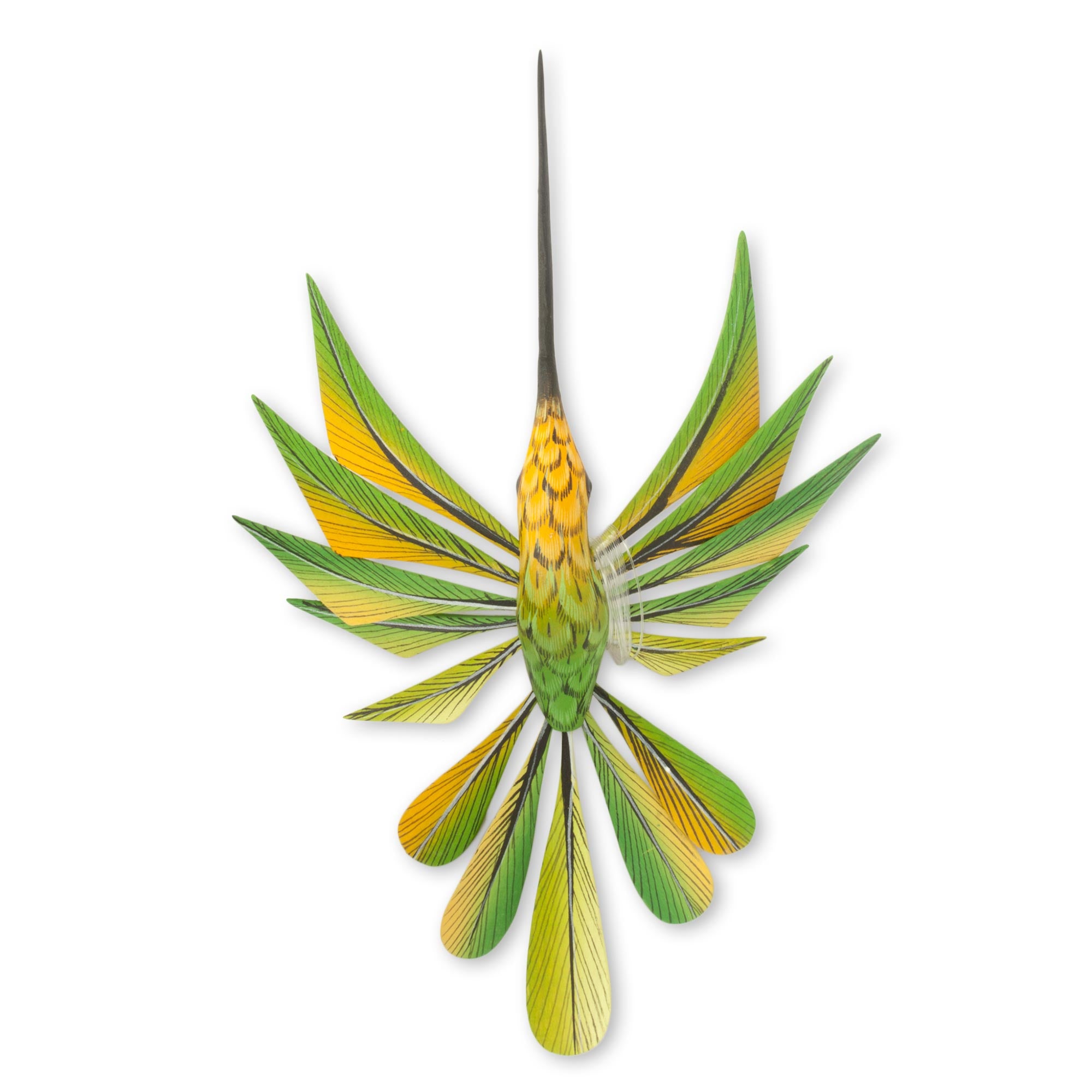 Premium Handcrafted Green Hummingbird Alebrije Sculpture - Unique Oaxacan Folk Art