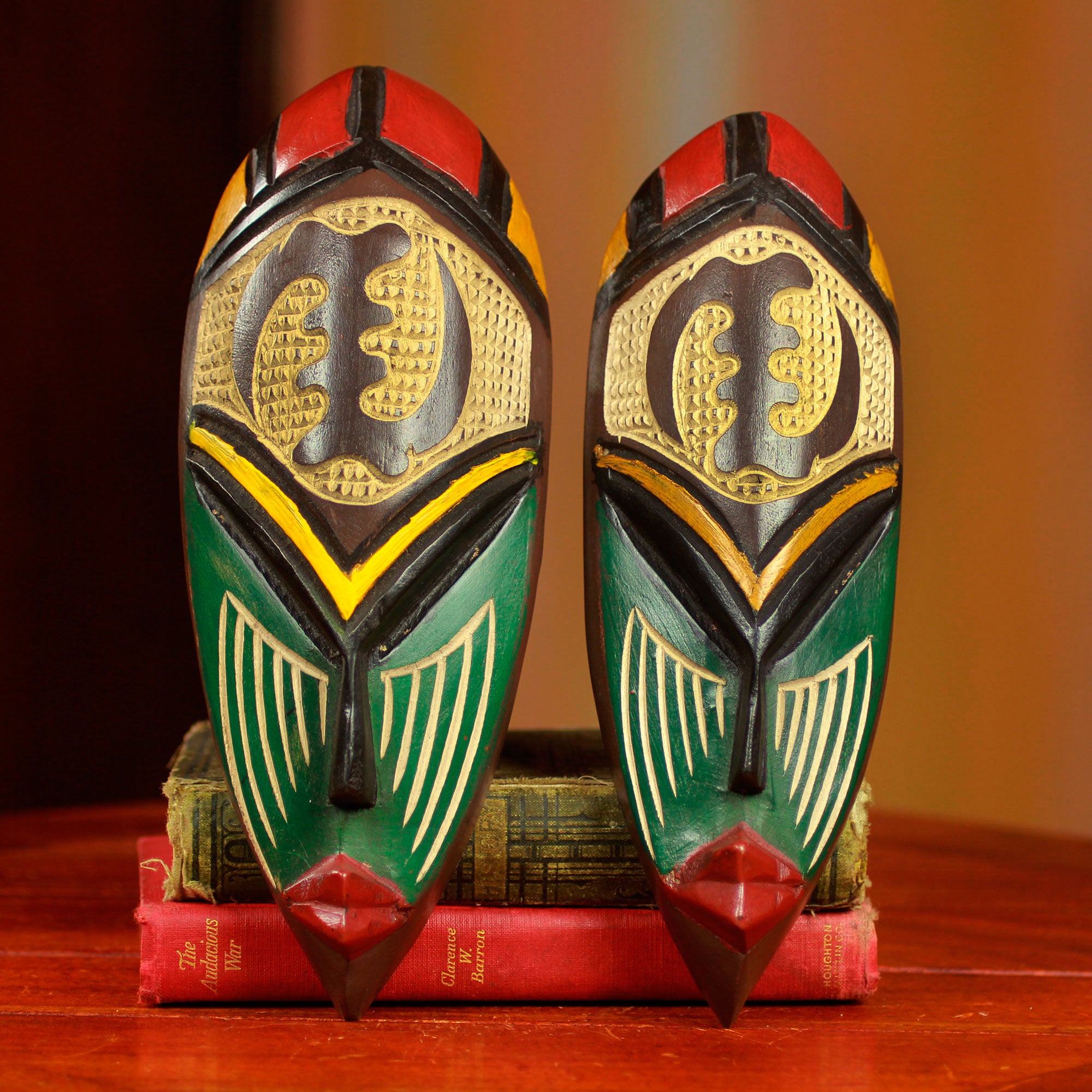 Premium African Wood Masks - Gye Nyame Symbol