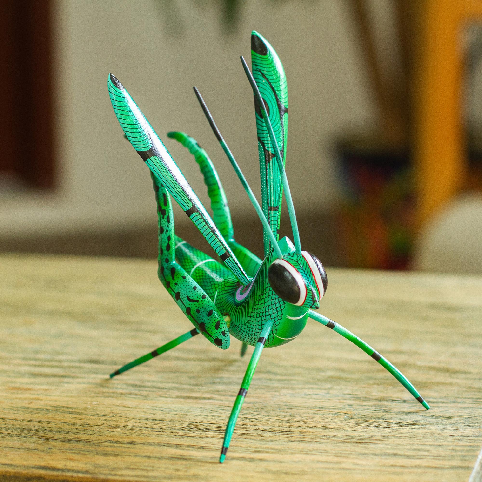 Premium Handcrafted Copal Wood Cricket Alebrije – Authentic Mexican Art