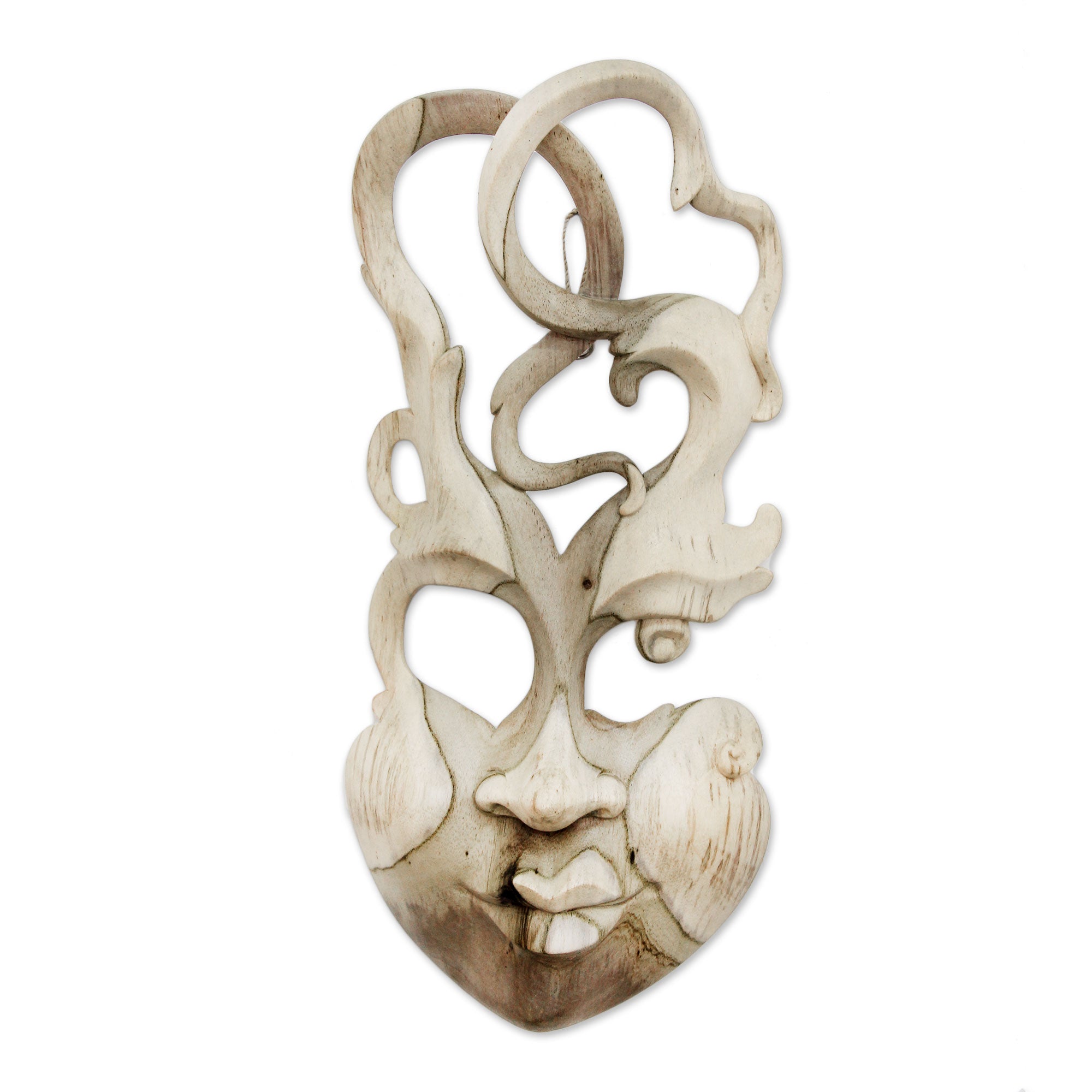 Premium Balinese Hibiscus Wood Mask – Unique Artisan Craft
