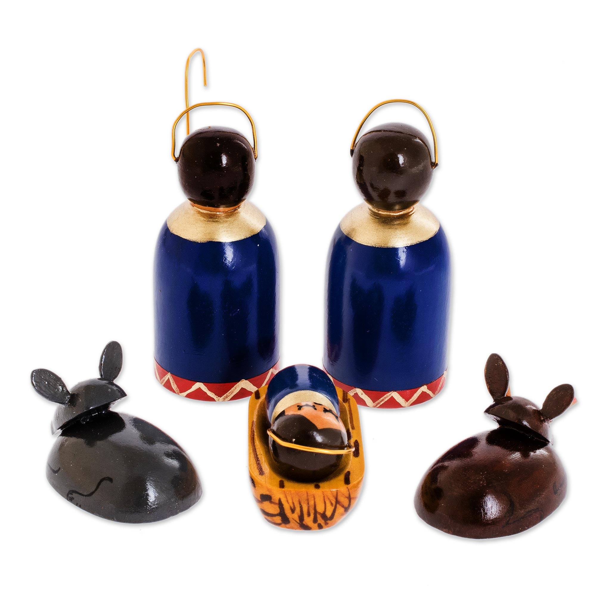 Premium Royal Blue Nativity Scene - Handcrafted Holy Family Set with Eco-Friendly Design
