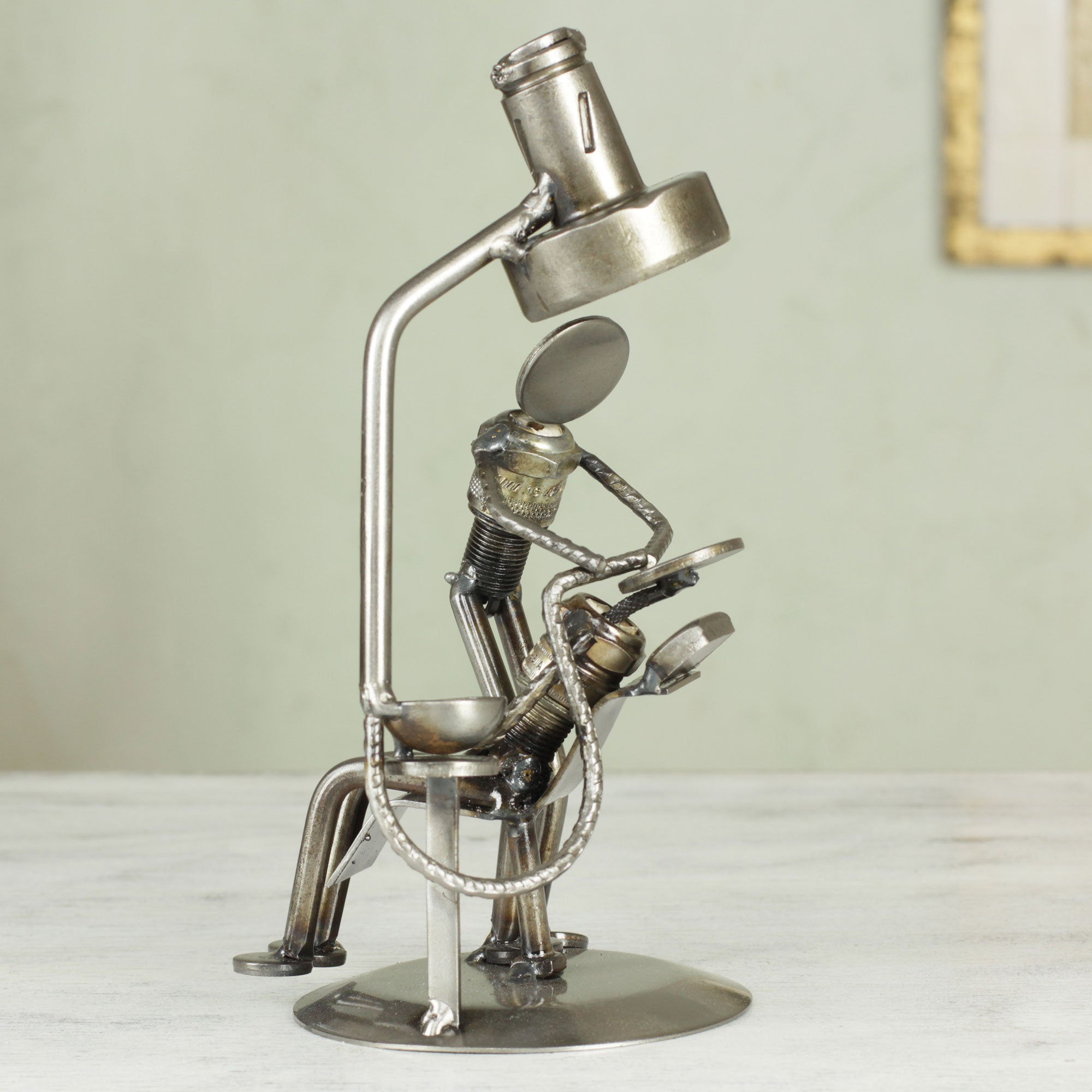 Premium Rustic Metal Sculpture - Handmade Recycled Art