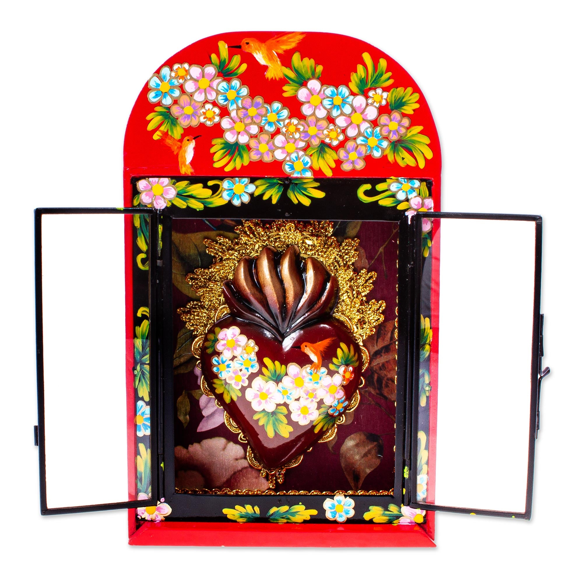 Premium Sacred Heart Wall Niche - Mexican Folk Art Masterpiece