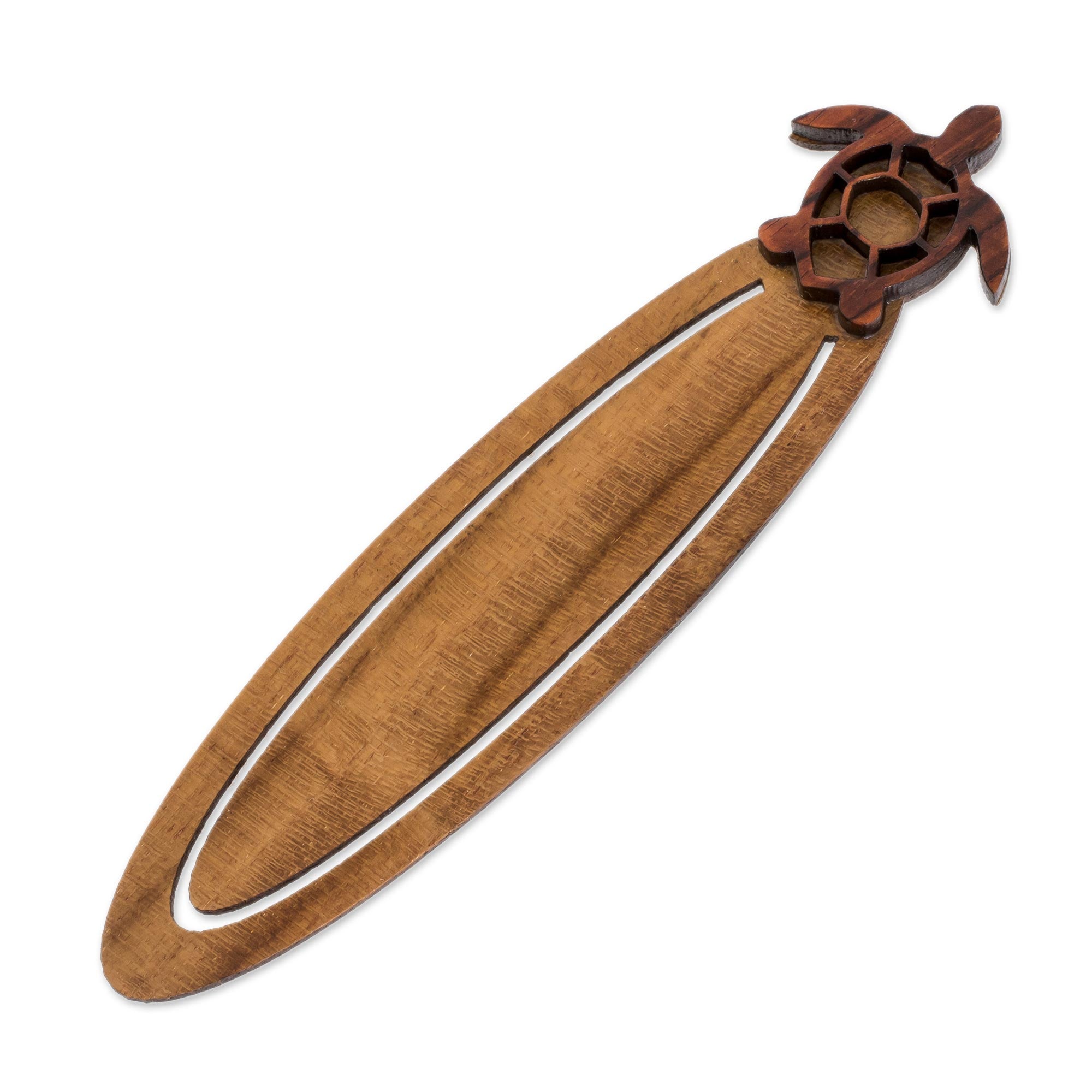 Premium Costa Rican Sea Turtle Teak Wood Bookmark - Handcrafted Eco-Friendly Design