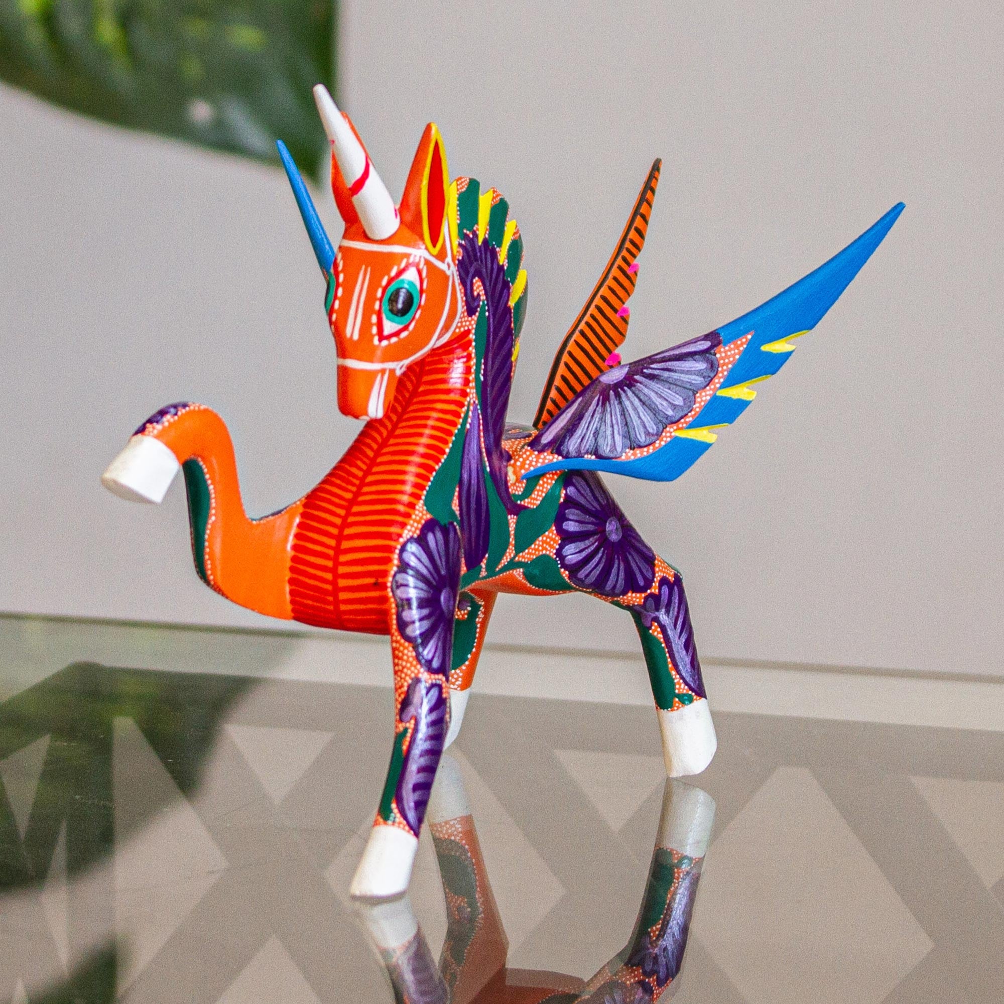 Premium Hand-Painted Alebrije Pegasus Sculpture – Mexican Folk Art Masterpiece