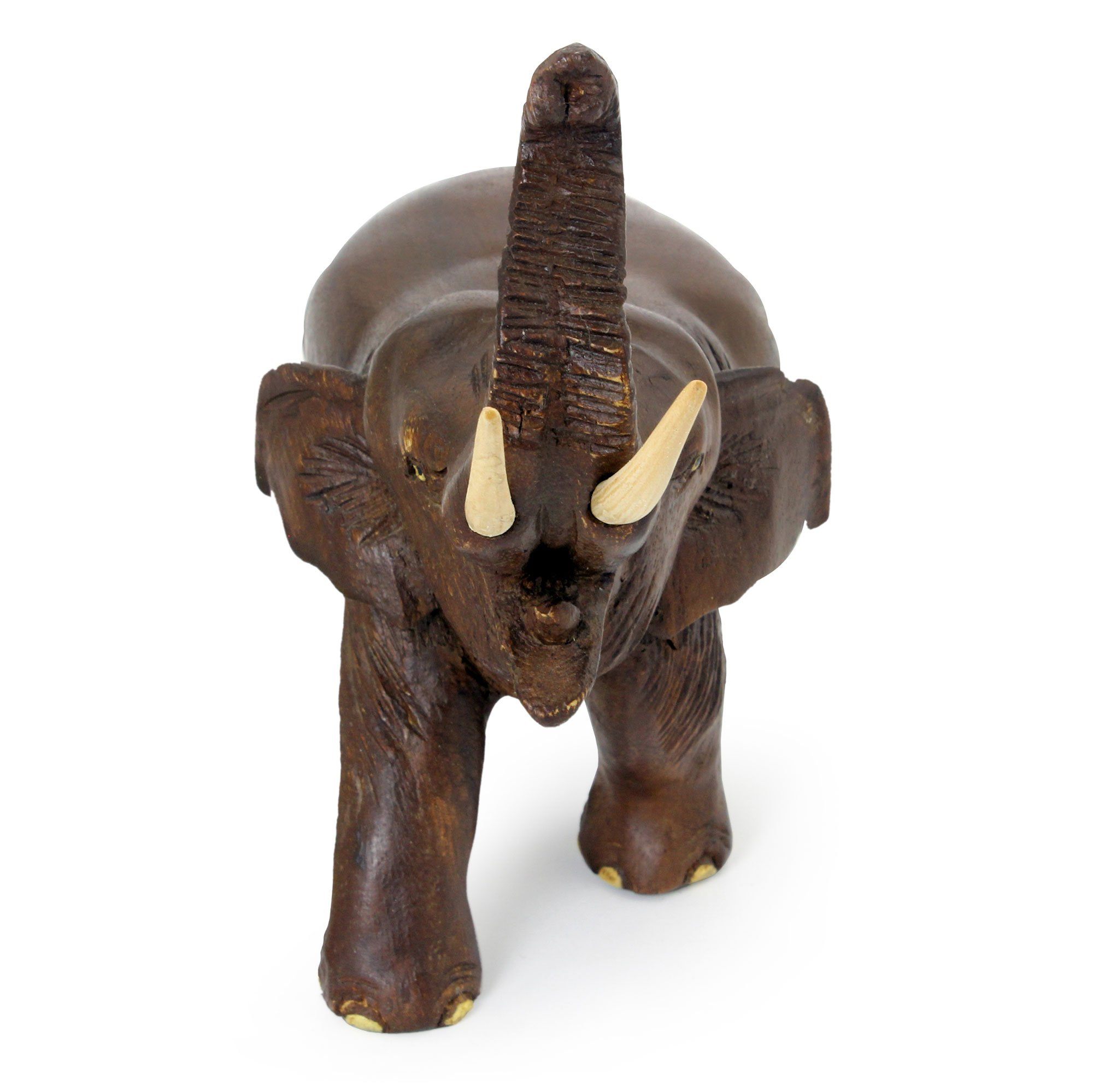Premium Handcrafted Elephant Sculpture - Rain Tree & Ivory Wood