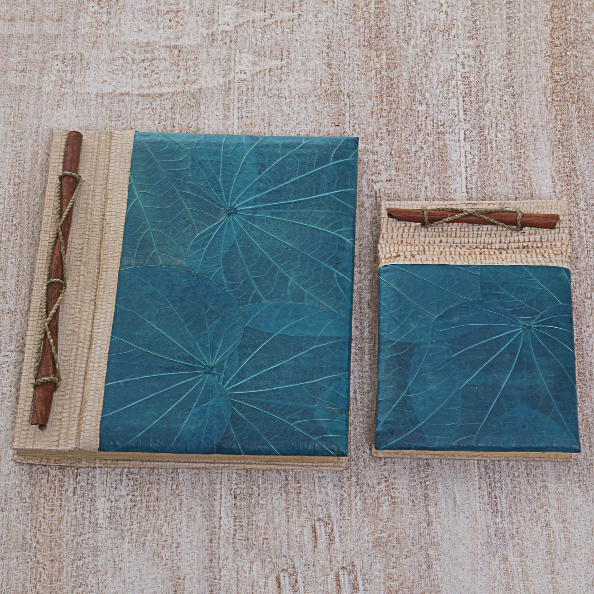 Premium Handcrafted Blue Autumn Spirit Rice Paper Notebooks – Indonesian Artisan Collection