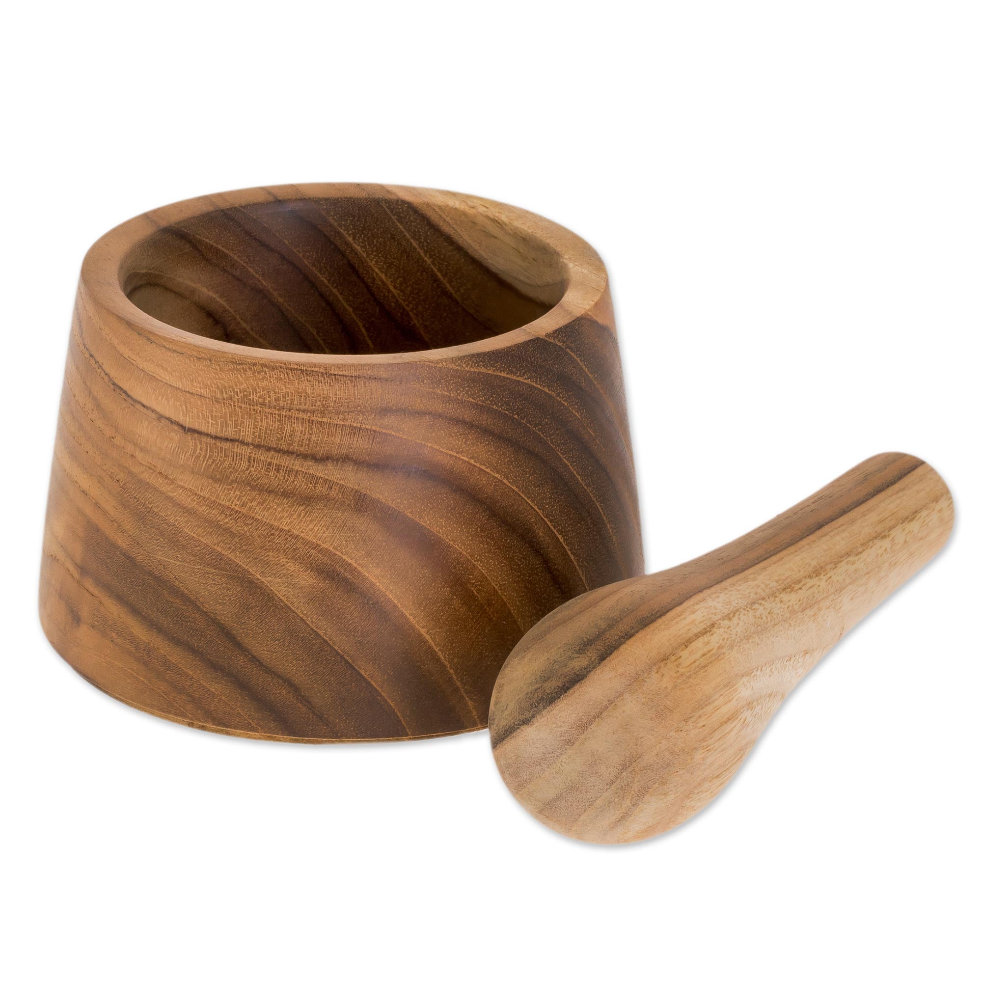 Premium Handcrafted Teak Wood Mortar and Pestle Set – Eco-Friendly Kitchen Essential