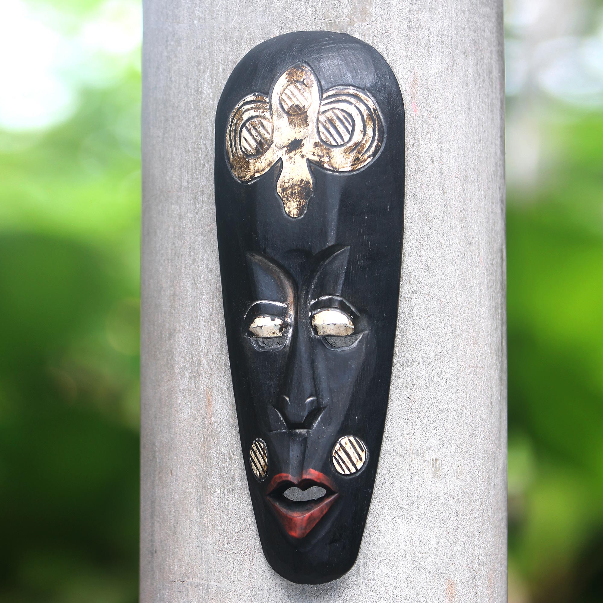 Premium Hand-Carved Rinjani Tribe Wood Wall Mask - Lombok Style
