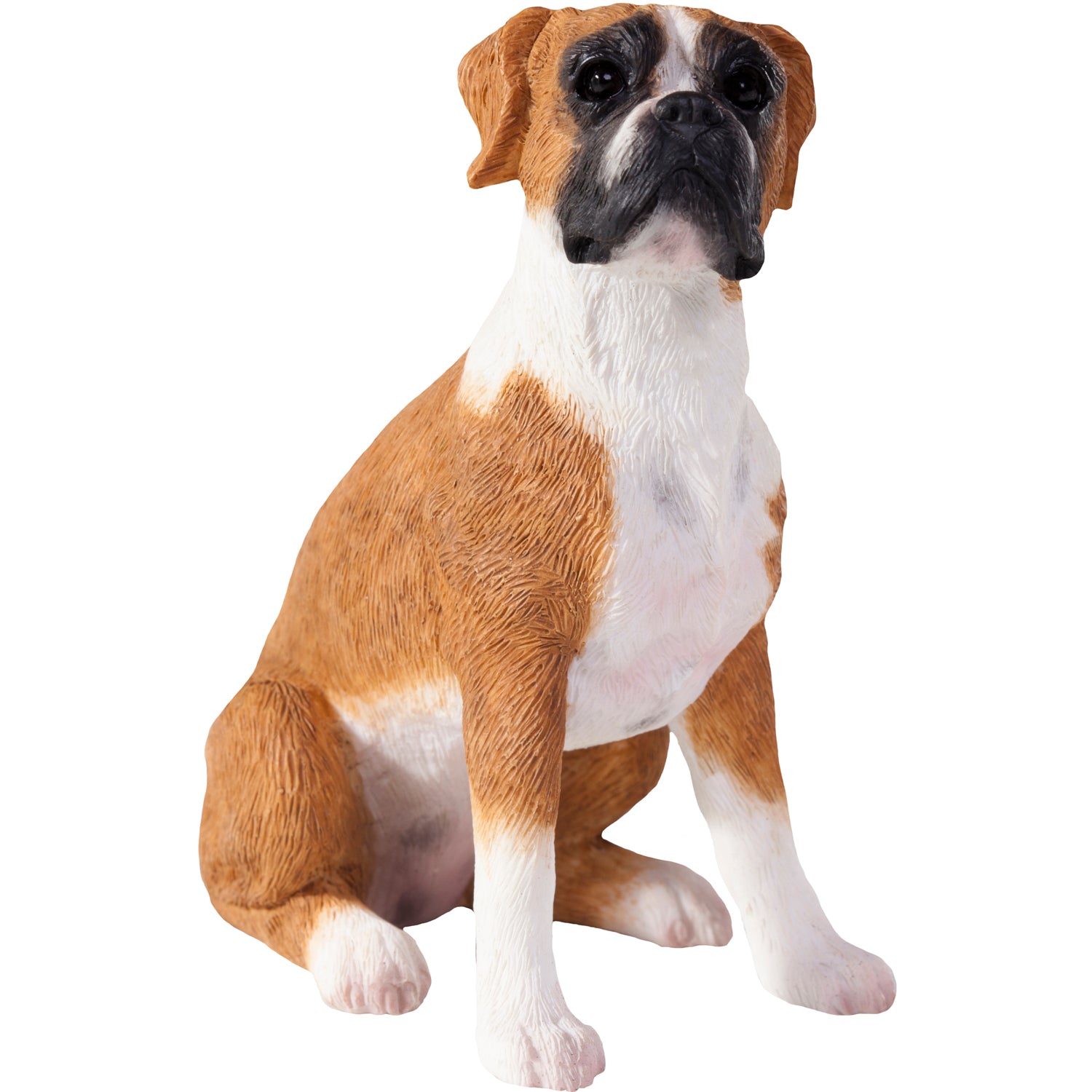 Premium Small Fawn Boxer Dog Sculpture - Handcrafted Realism