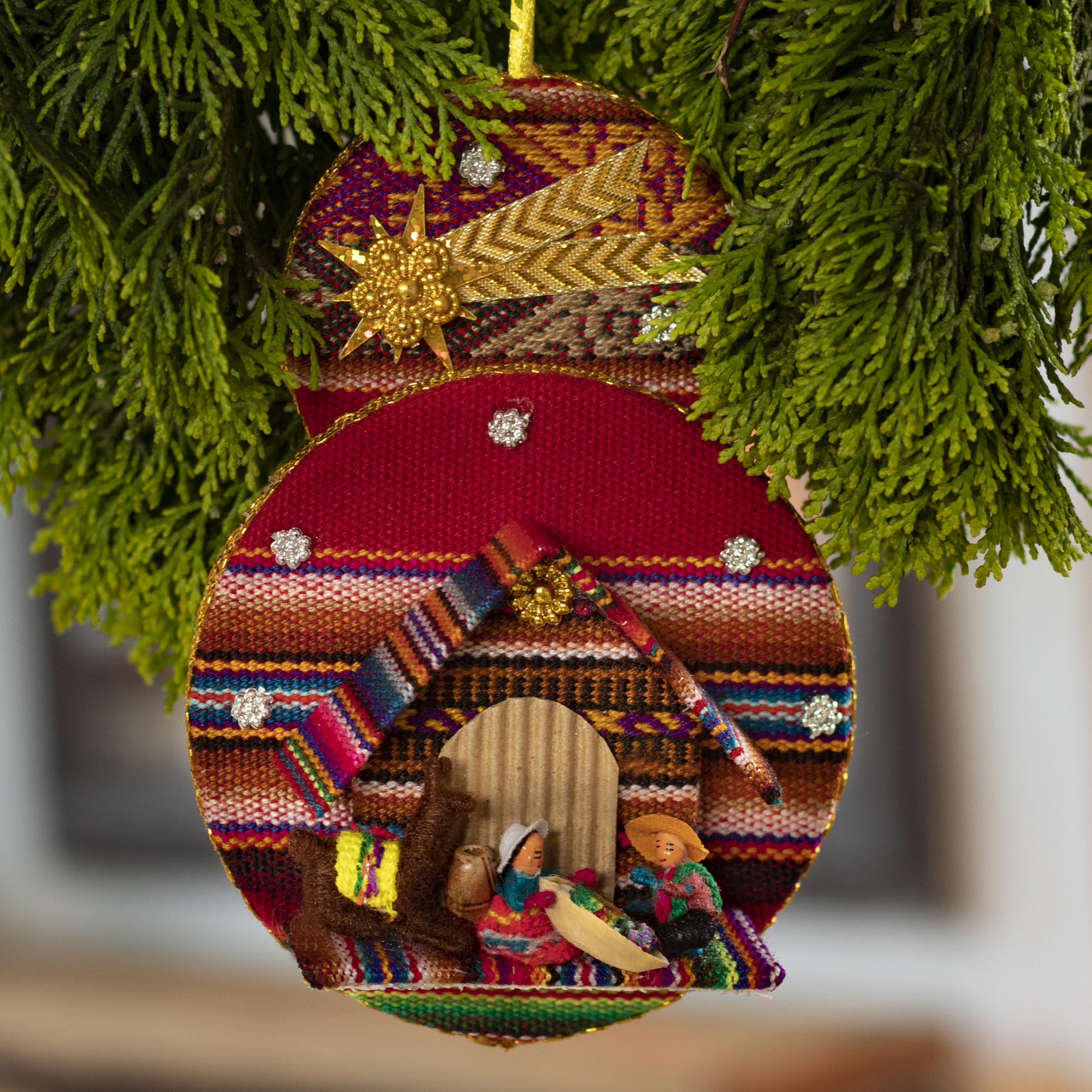 Premium Handmade Nativity Ornament - Andes-Inspired Christmas Decor from Peru