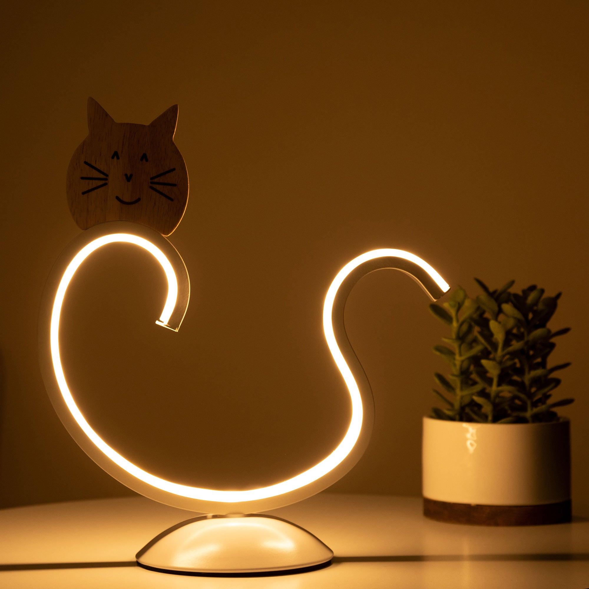 Premium Curvy Kitty Table Lamp - Ultimate Mood Lighting