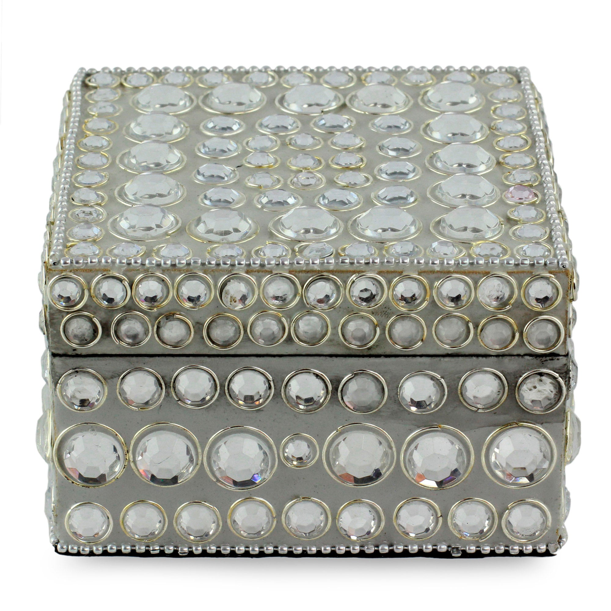 Premium Silver Glitz Jeweled Treasure Box