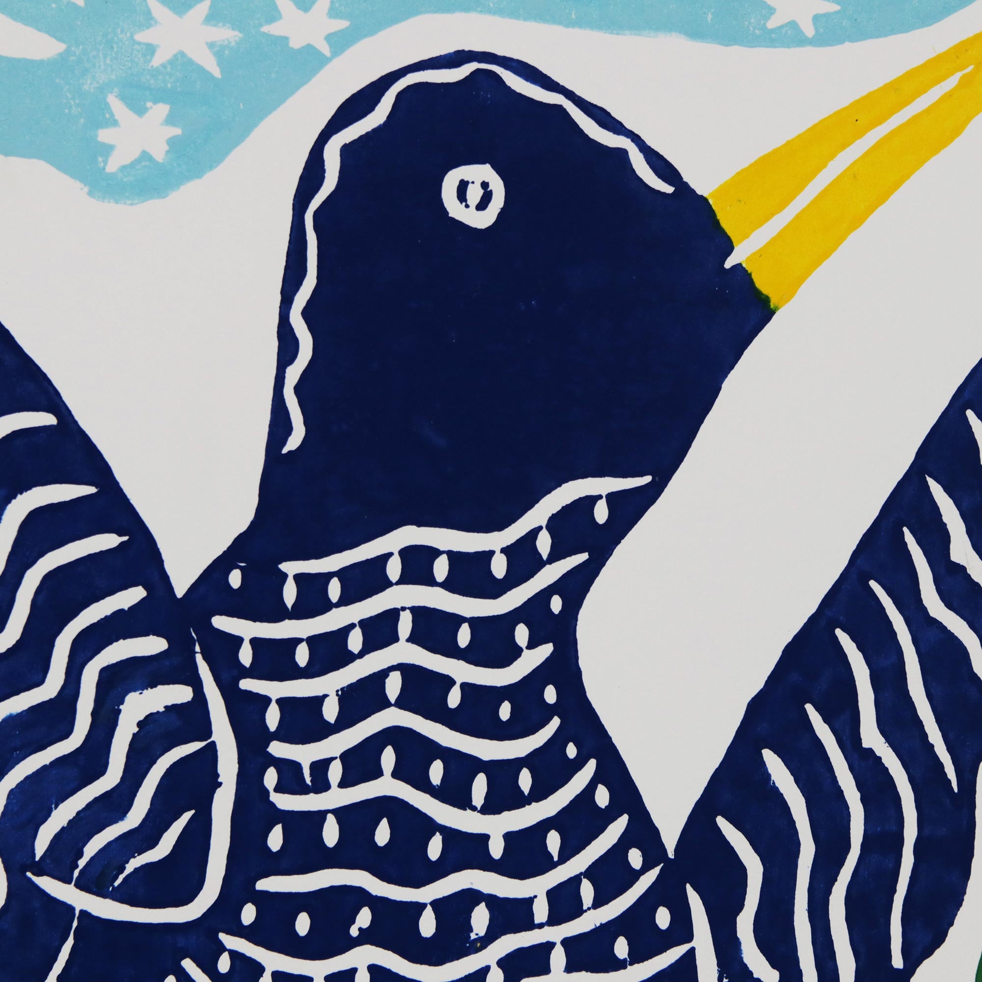 Premium Brazilian Bluebird Woodcut Art Print by J. Borges | Limited Edition