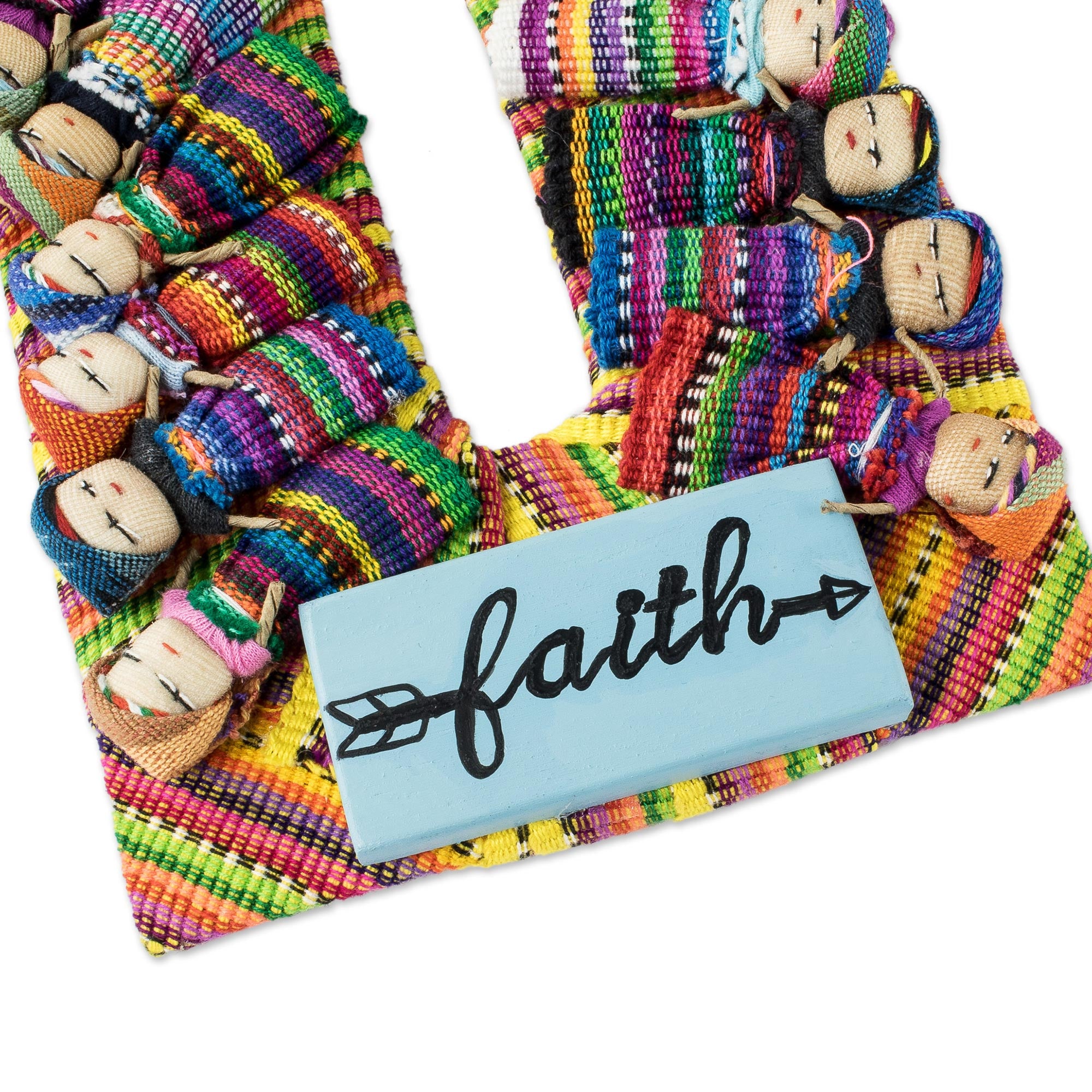 Premium Handmade Guatemalan Worry Doll Cross - Faith-Inspired Wall Art
