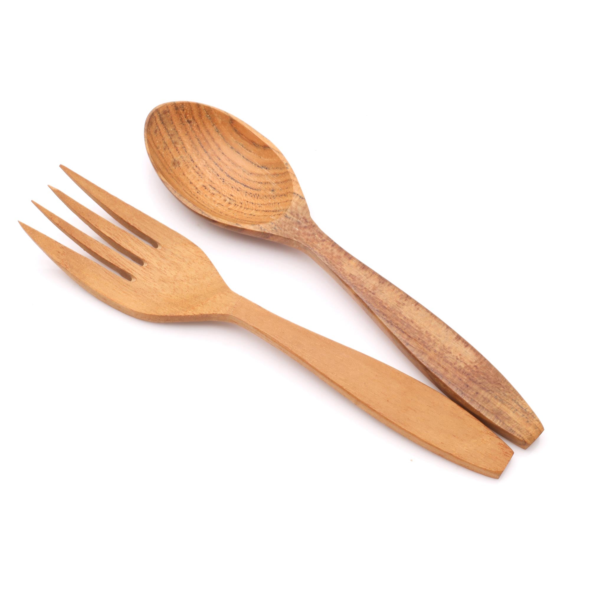 Premium Teak Wood Fork and Spoon Set - Handcrafted in Bali (12-Piece)