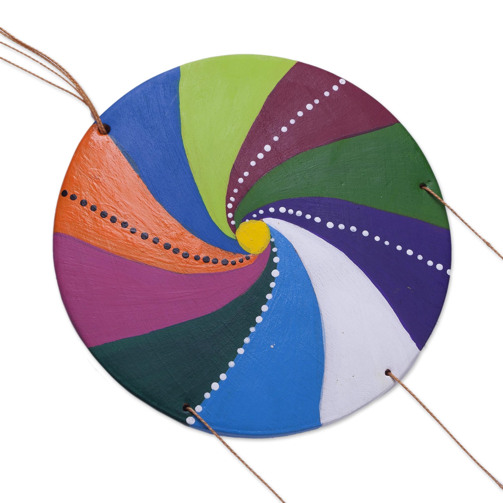 Premium Hand-Painted Andean Dream Catcher Wall Art - Handcrafted Ceramic Decor from Peru