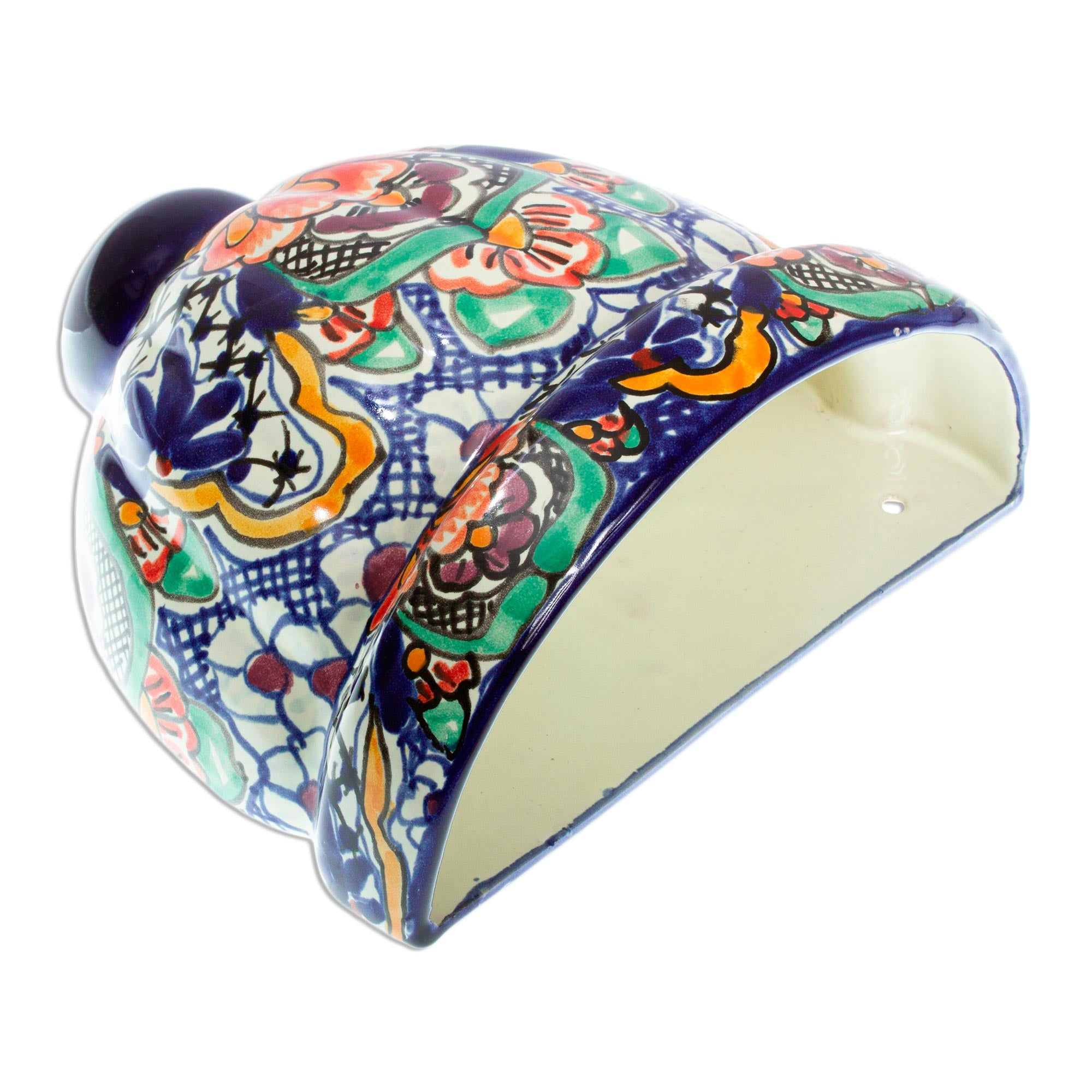 Premium Talavera-Style Multicolored Ceramic Wall Planter – Handmade in Mexico