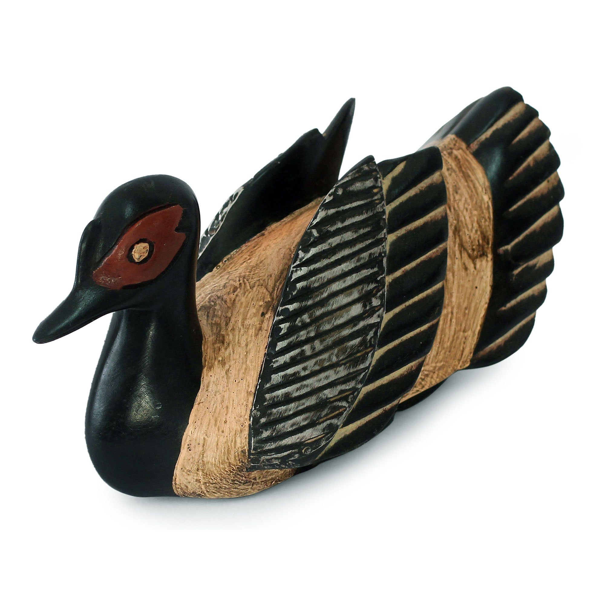 Premium Handcrafted Sese Wood Duck Sculpture - African Artisan Design
