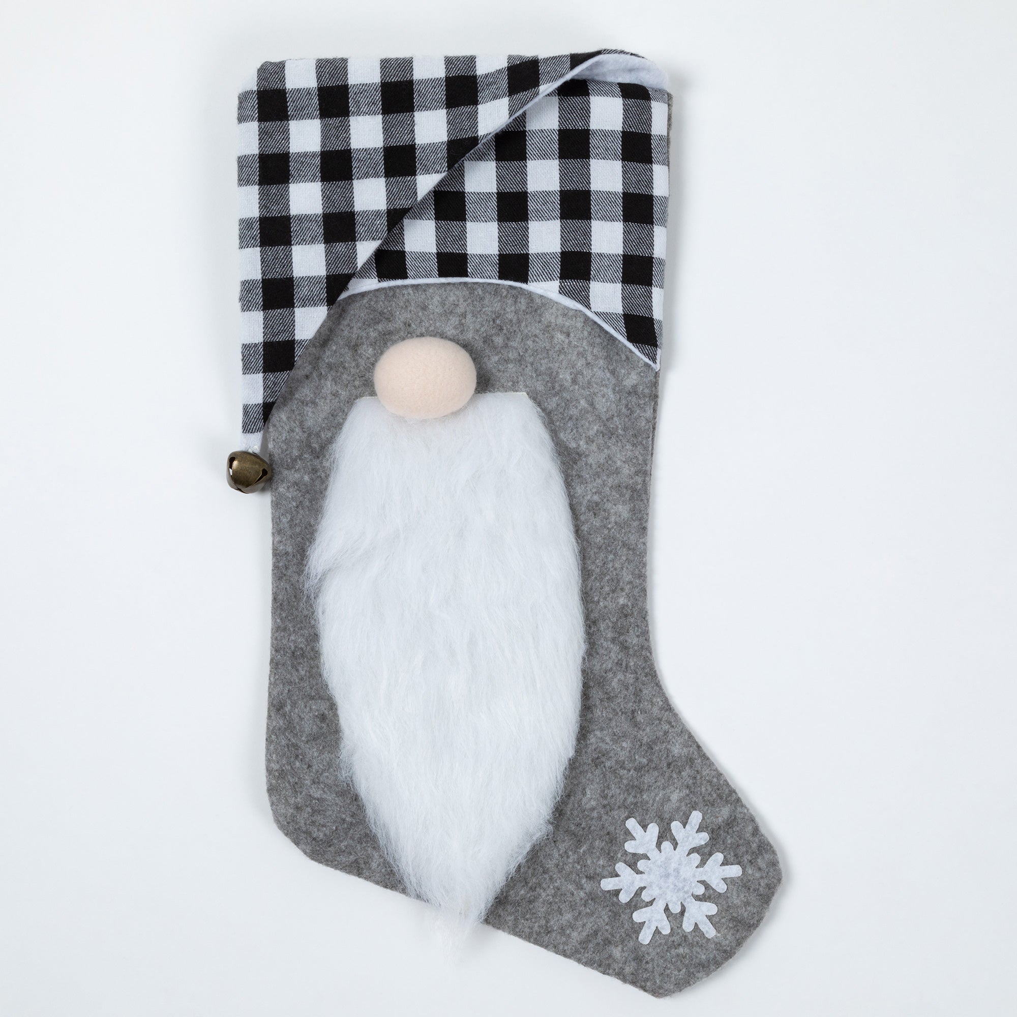 Premium Jingle Bell Gnome Stocking - Festive Holiday Decor