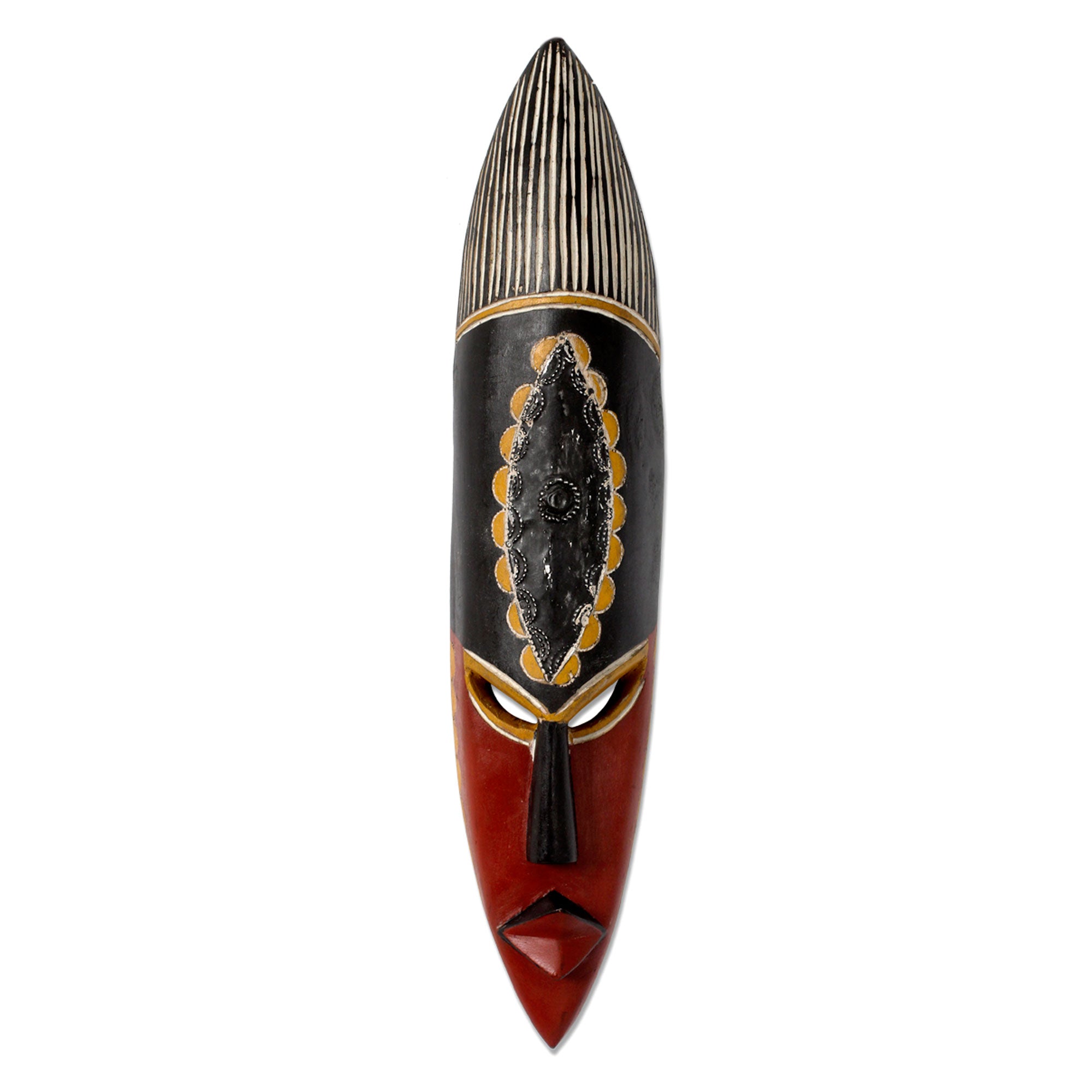 Premium Hand-Carved African Wood Mask - Symbol of Strength