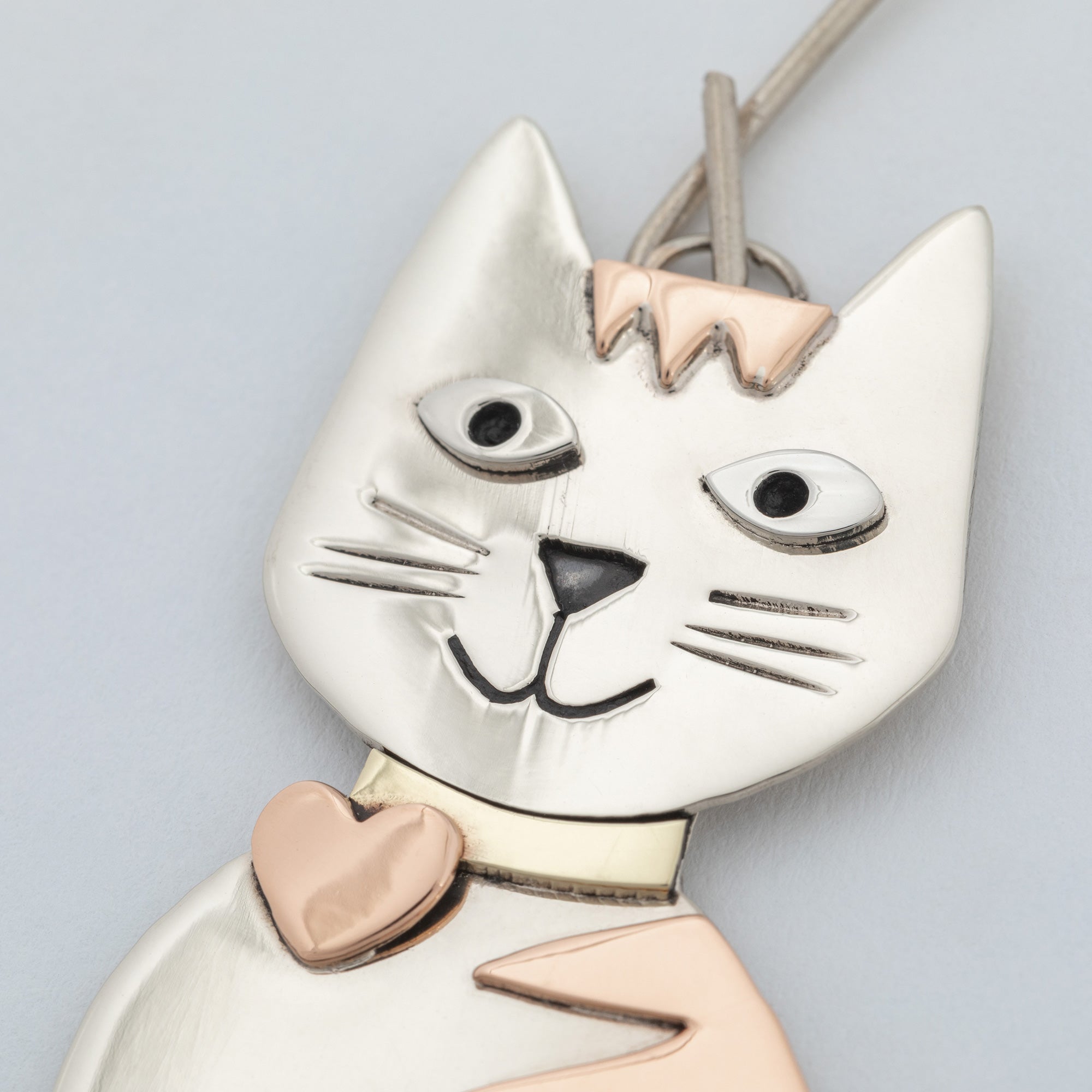 Premium Handcrafted Whiskers & Stripes Cat Ornament - Fair Trade Holiday Decor