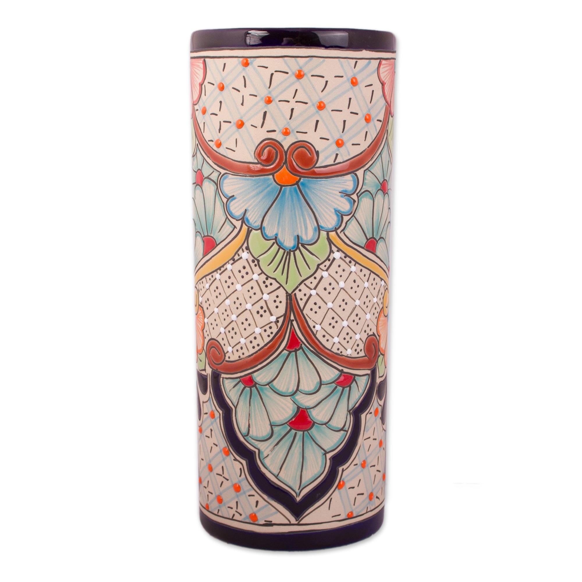 Premium Talavera Floral Ceramic Vase - Handcrafted Mexican Artistry