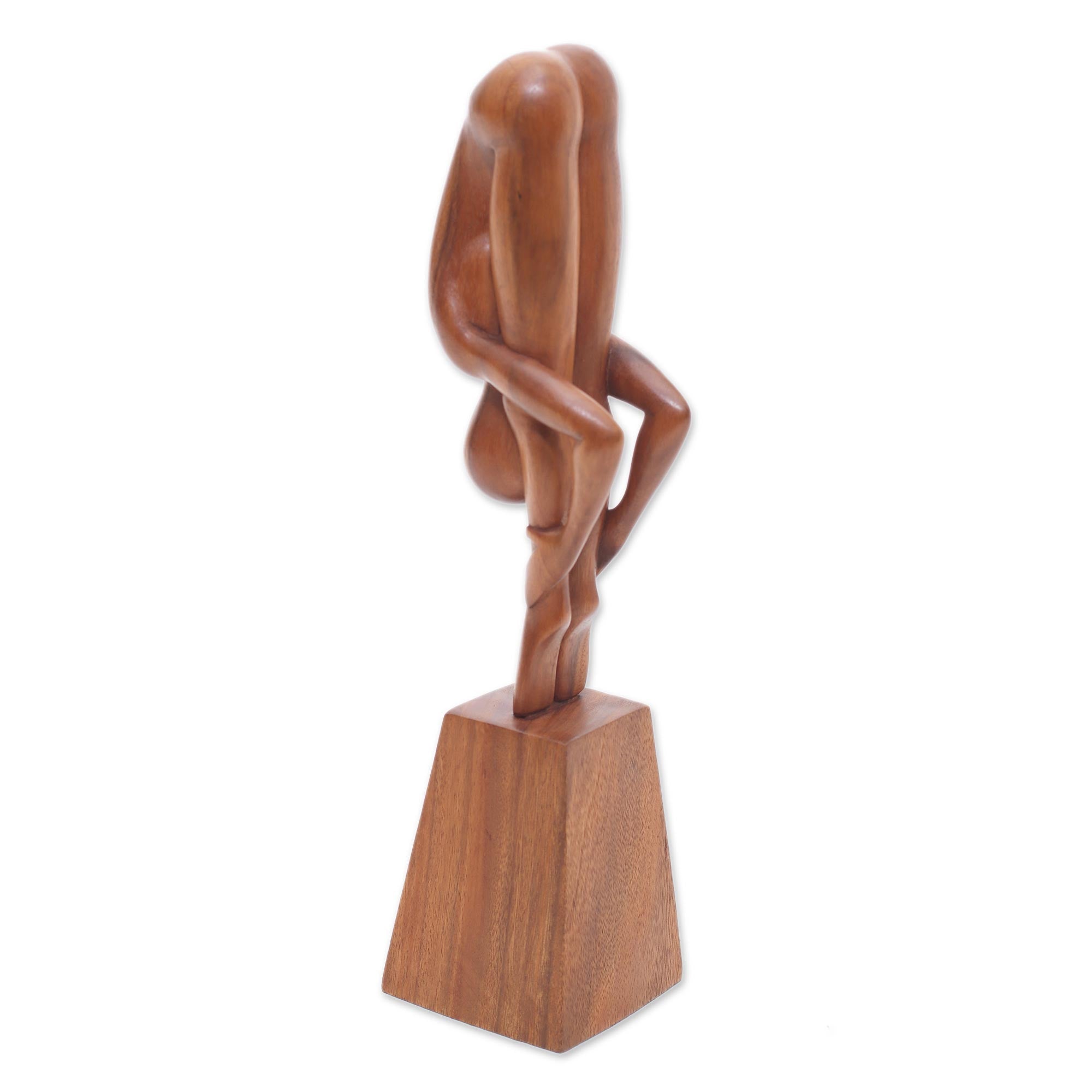 Premium Hand-Carved Suar Wood Yoga Sculpture – Ultimate Bali Art Piece