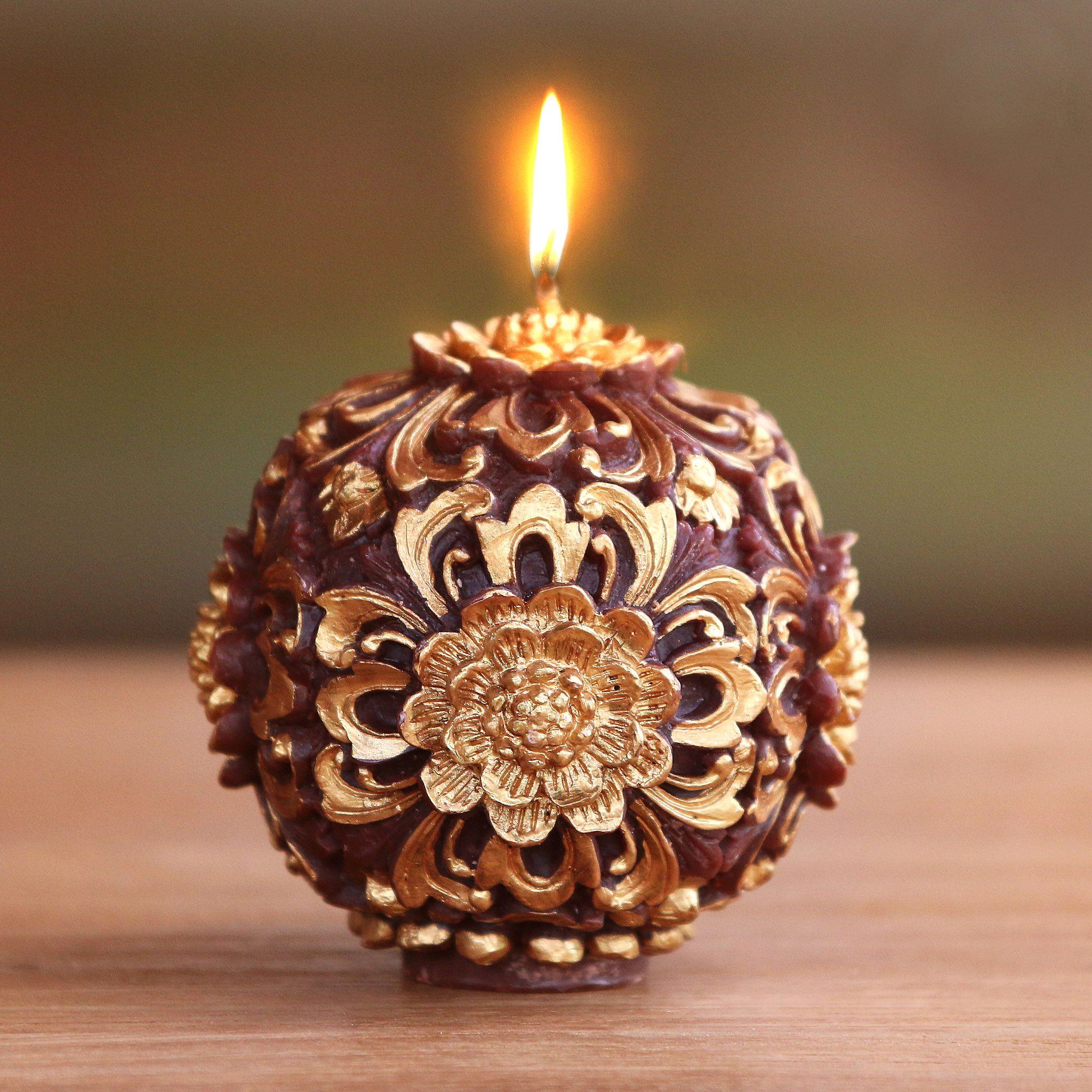 Premium Floral Lantern Candle - Handcrafted Beeswax Blend