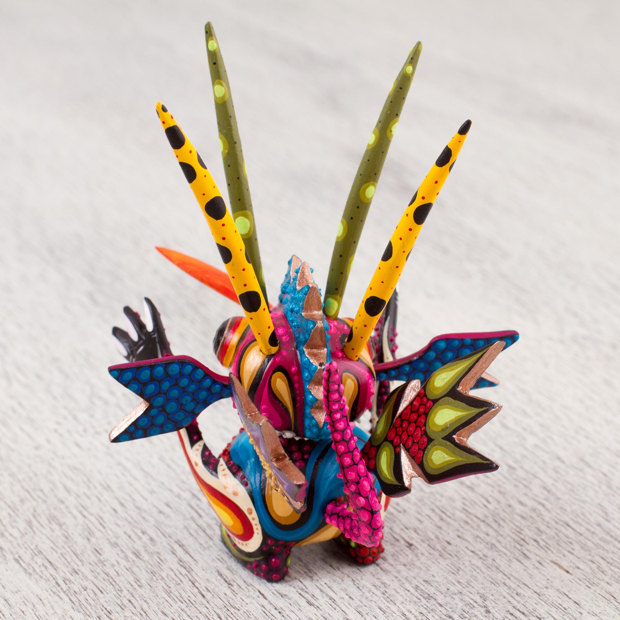 Premium Handcrafted Martian Alebrije Sculpture – Vibrant Copal Wood Art from Mexico