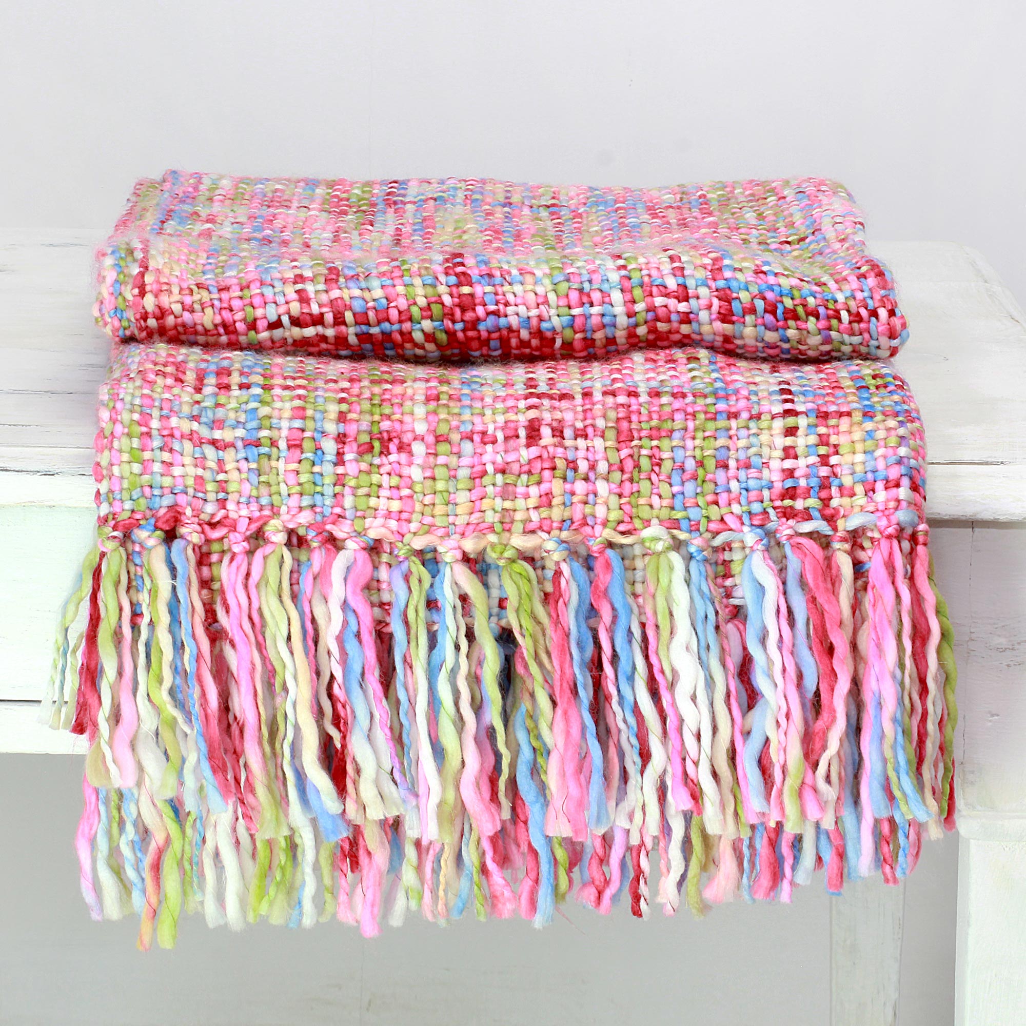 Premium Vibrant Pastel Multicolor Handwoven Throw Blanket