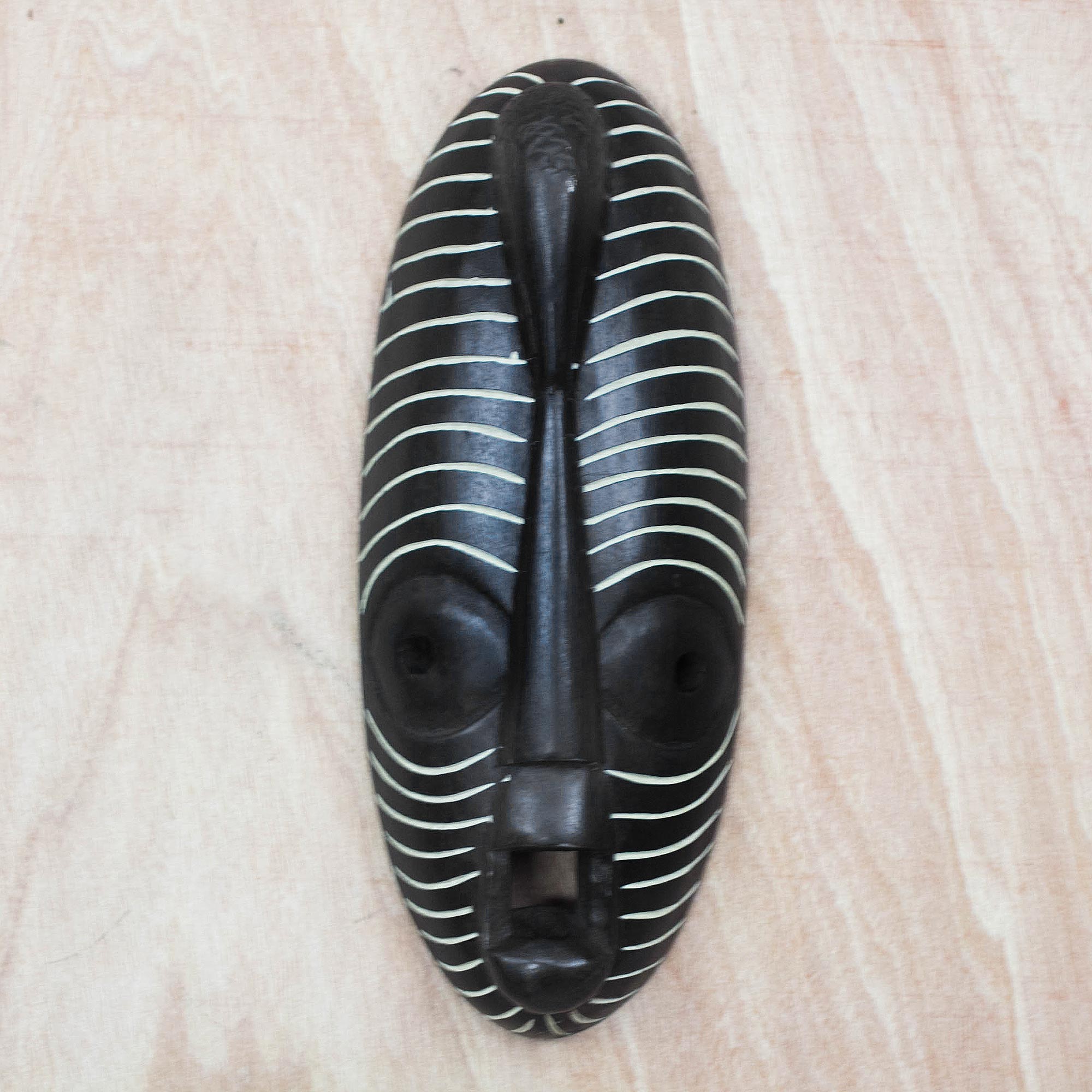 Premium Hand-Crafted African Sese Wood Dove Mask - Unique Wall Art