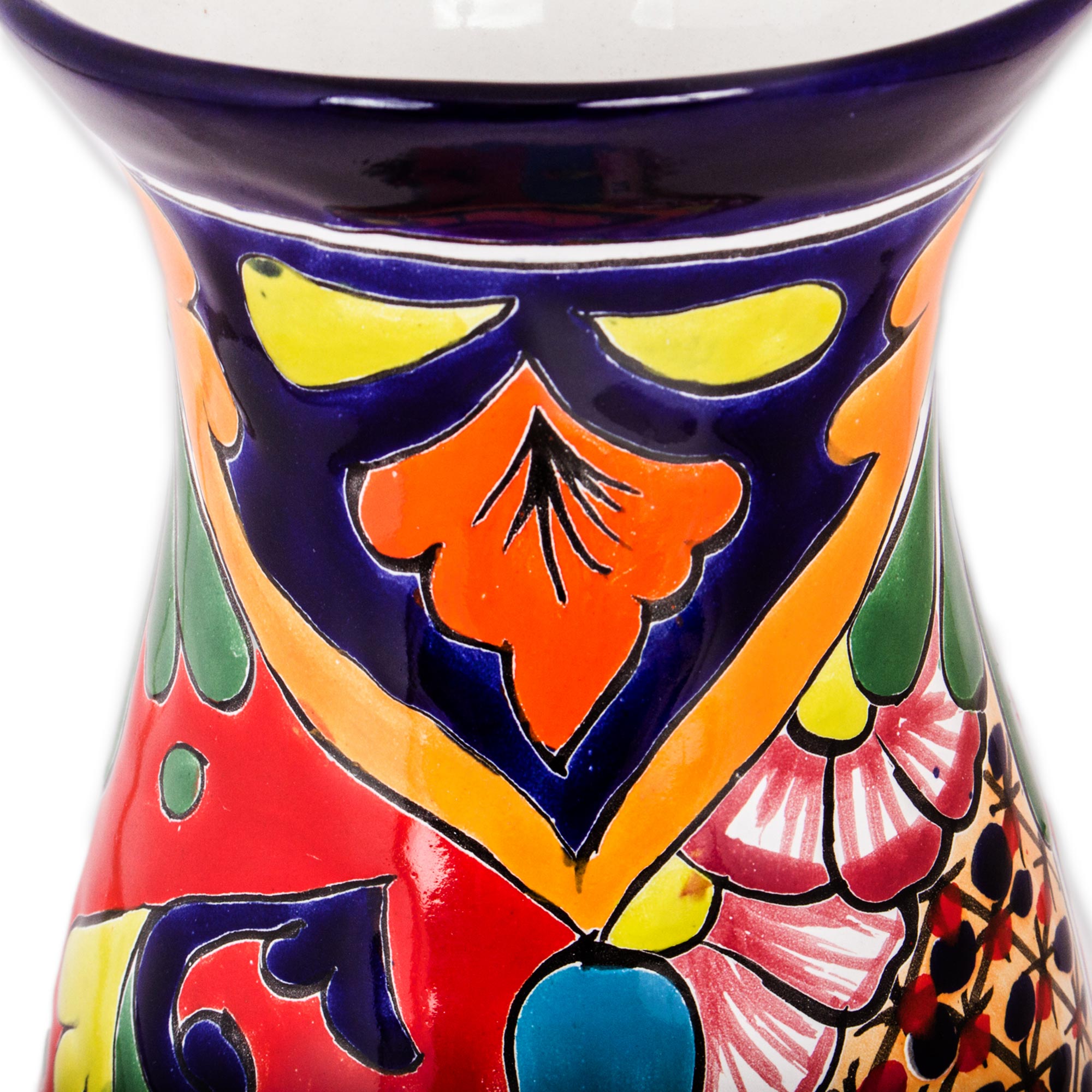 Premium Handcrafted Talavera Ceramic Vase - Colorful Floral Artisan Design