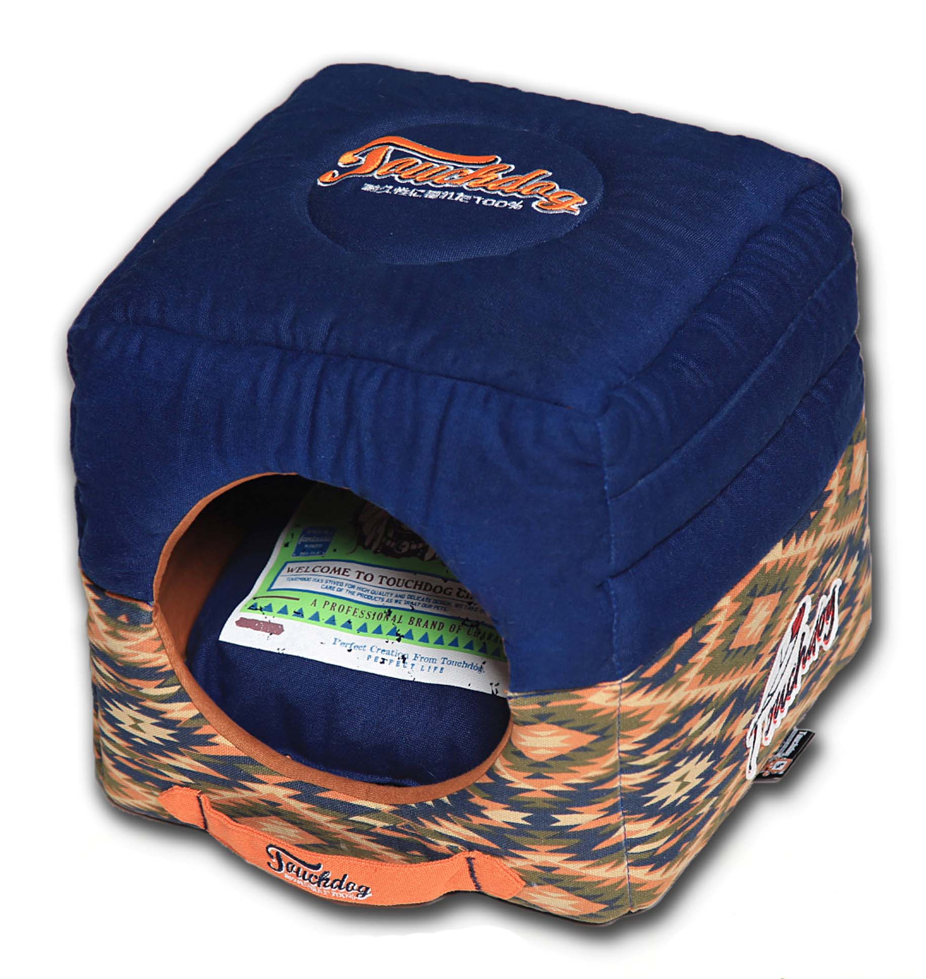 Touchdog? 70's Vintage Tribal Dog House Bed - Premium 2-in-1 Convertible Pet Bed