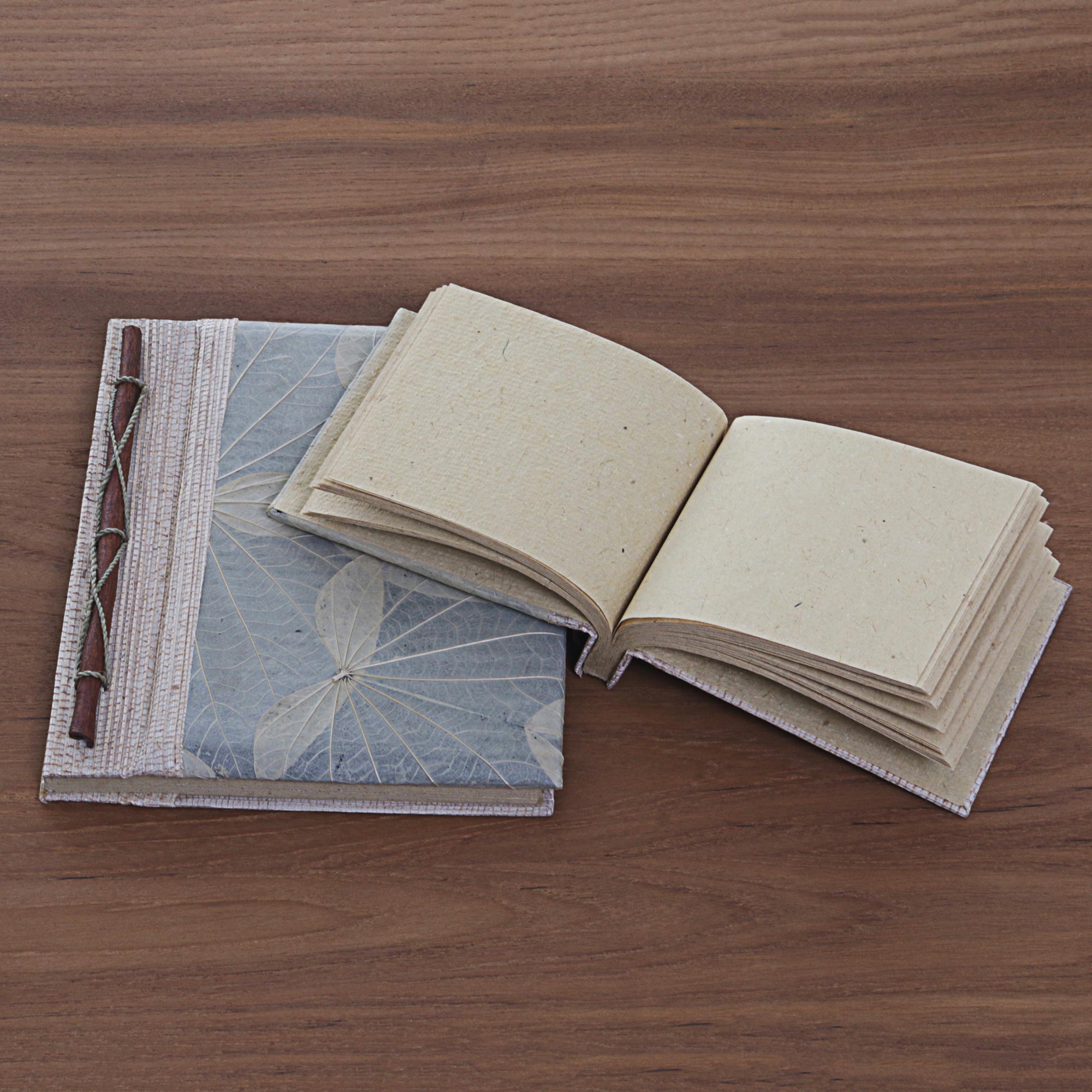 Premium Handcrafted Autumn Spirit Rice Paper Notebooks - Grey Duo from Indonesia