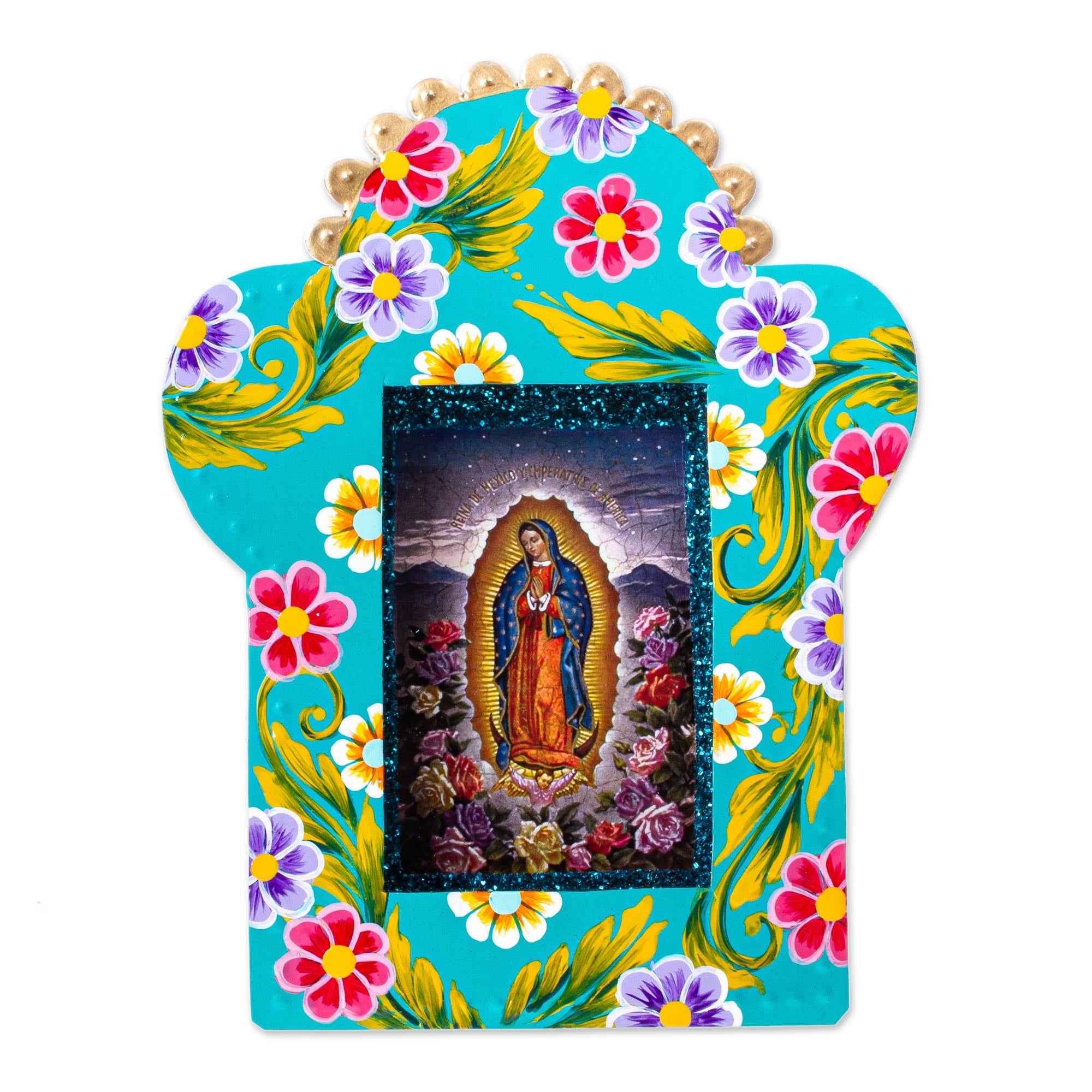 Premium Handcrafted Virgin of Guadalupe Tin Plaque & Photo Frame - Ultimate Wall Decor