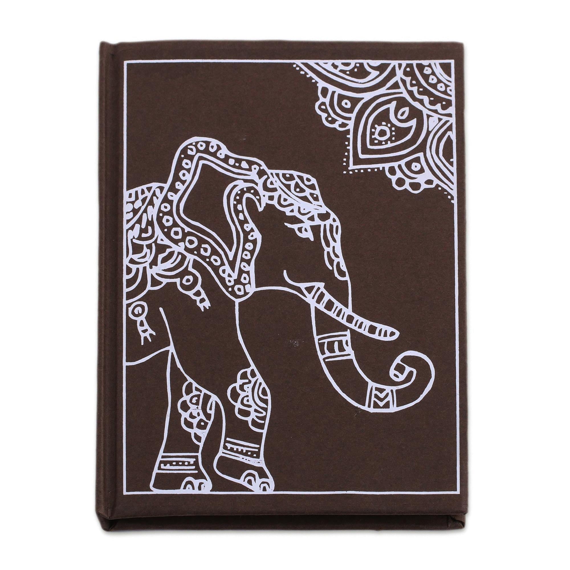 Premium Royal Gajraj Elephant Handmade Journal - Mahogany Edition