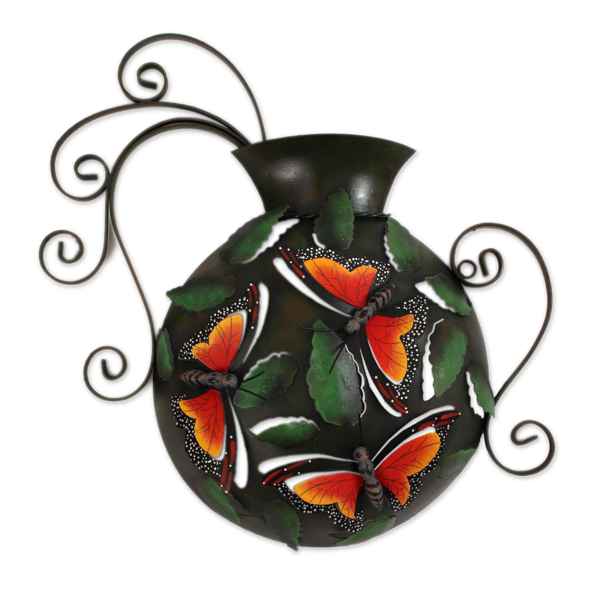 Premium Monarch Vase: Handcrafted Butterfly Wall Sculpture from Mexico