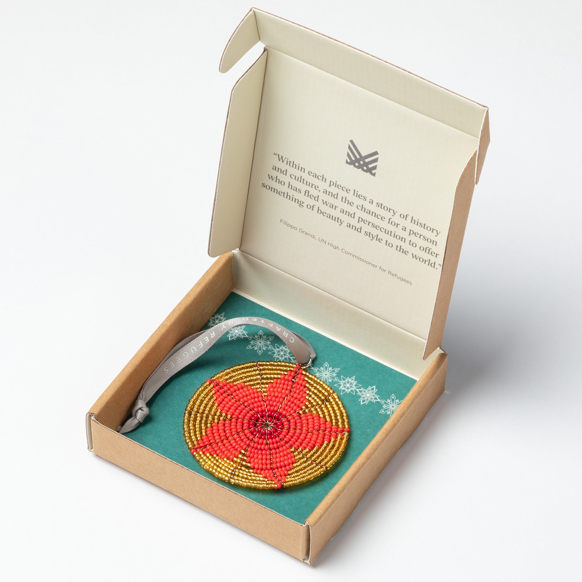 Premium Blossom of Hope Beaded Ornament - Handmade by Refugee Artisans