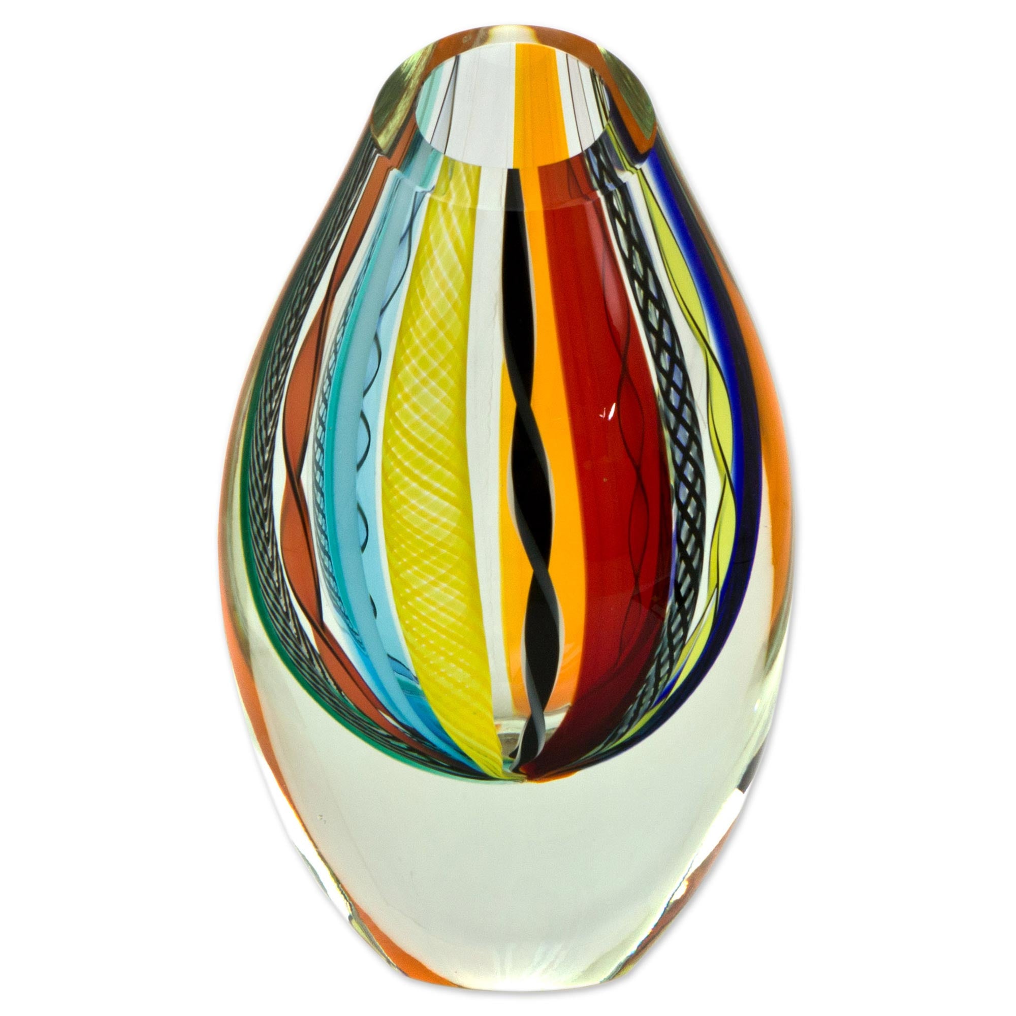 Premium Carnival Color Fantasy Hand Blown Glass Vase - Ultimate Handcrafted Decor