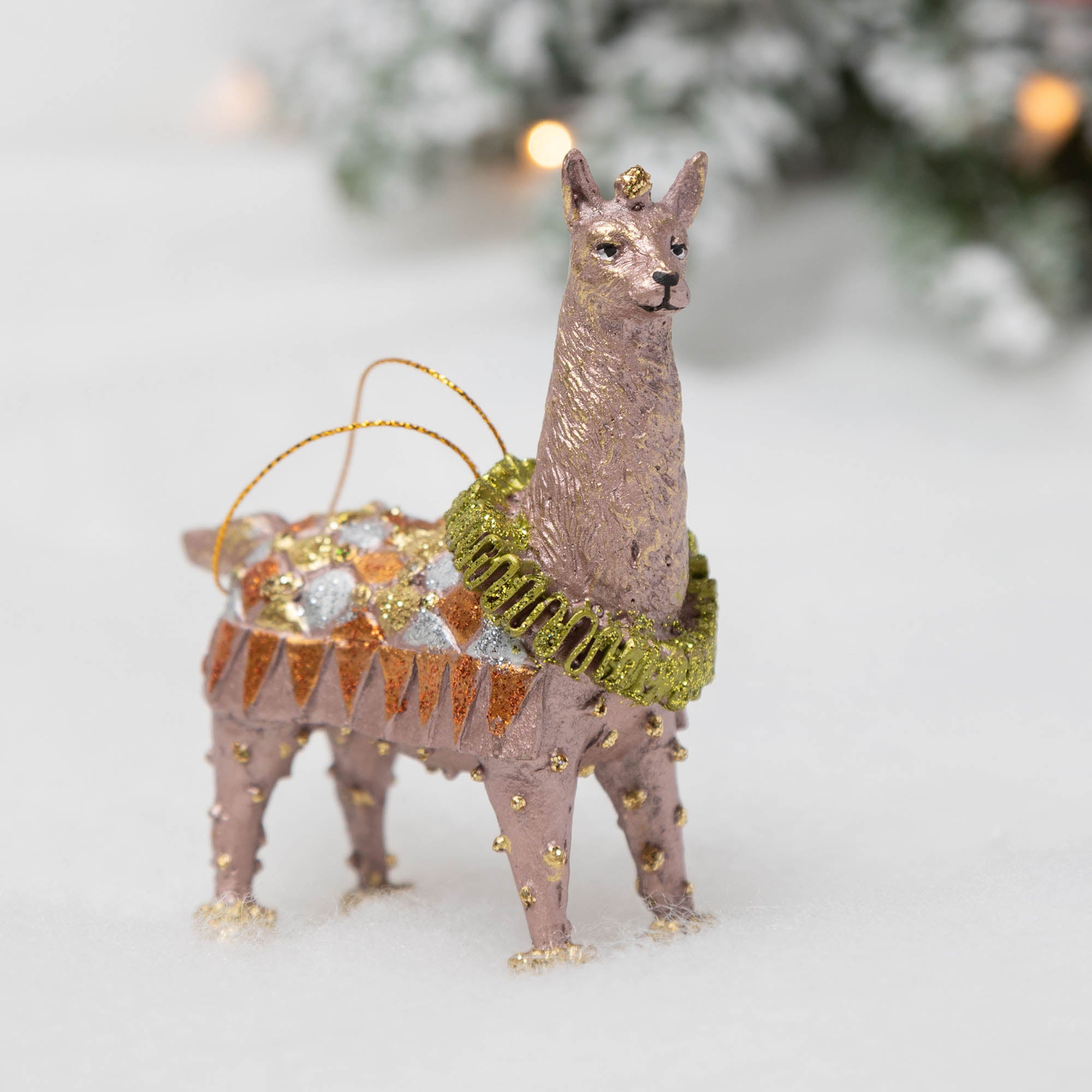 Premium Handcrafted Llama Holiday Ornament