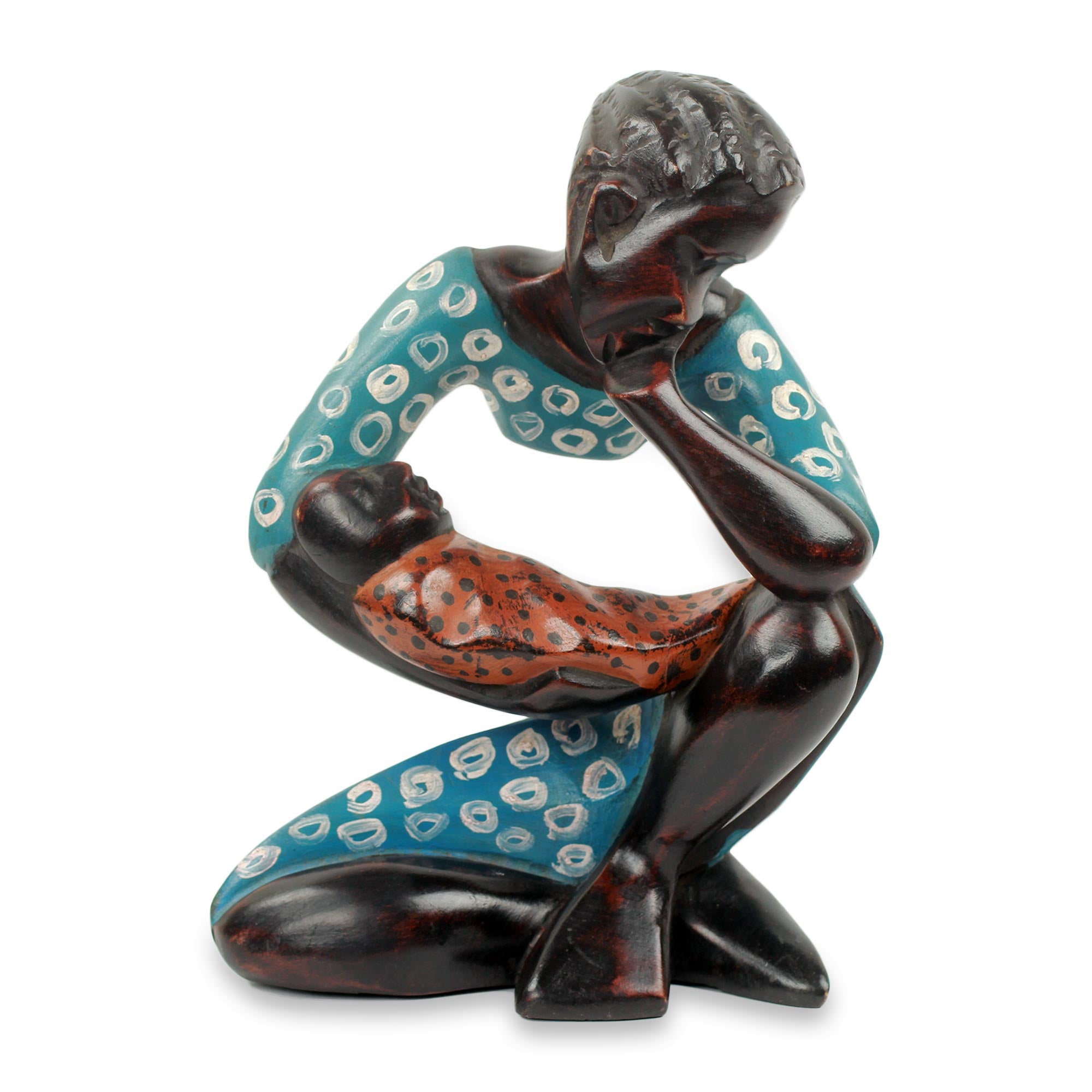 Premium Hand-Carved Mother and Child Wood Sculpture – Modern Art Meets Tradition