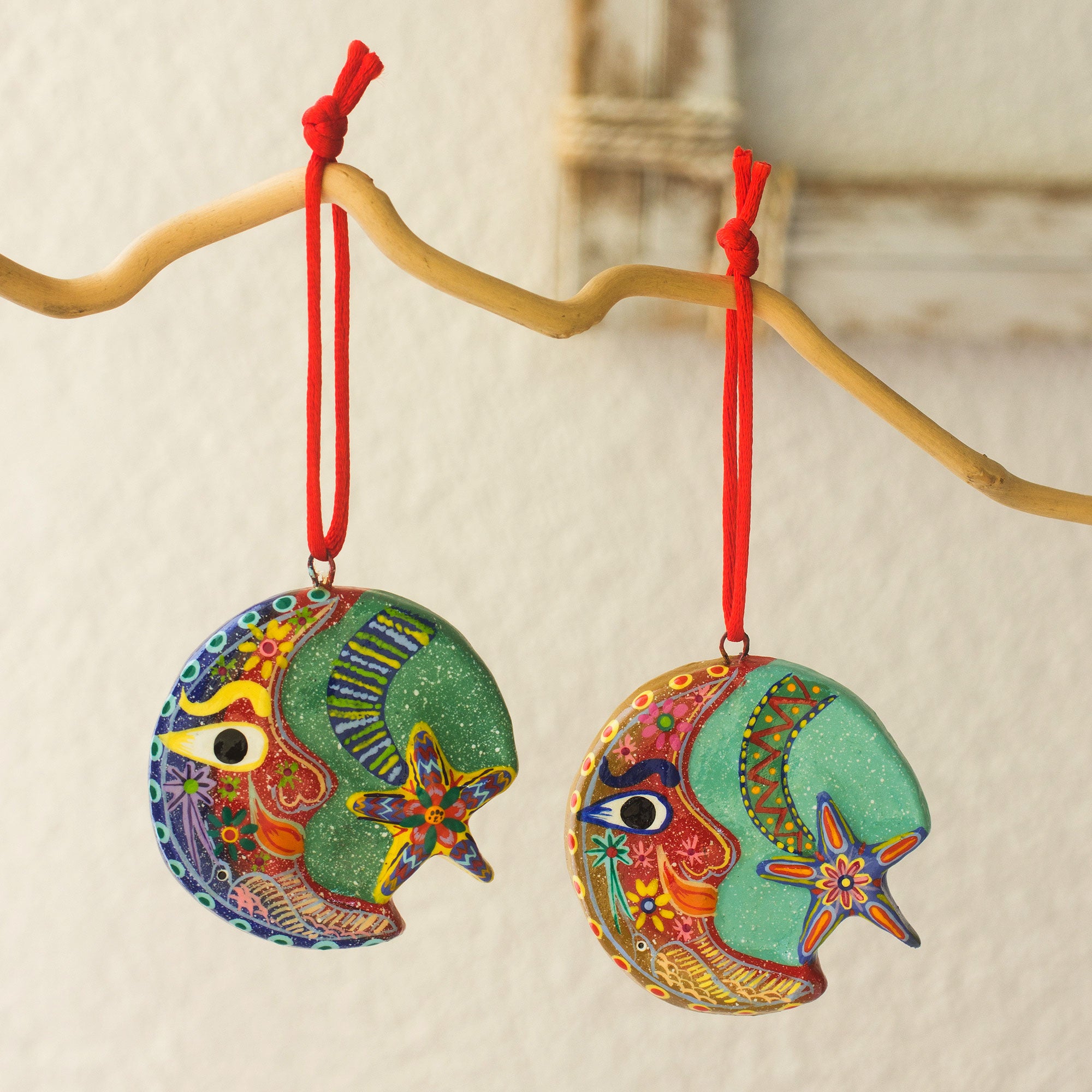 Premium Festive Night Ceramic Ornament Set (6-Piece)